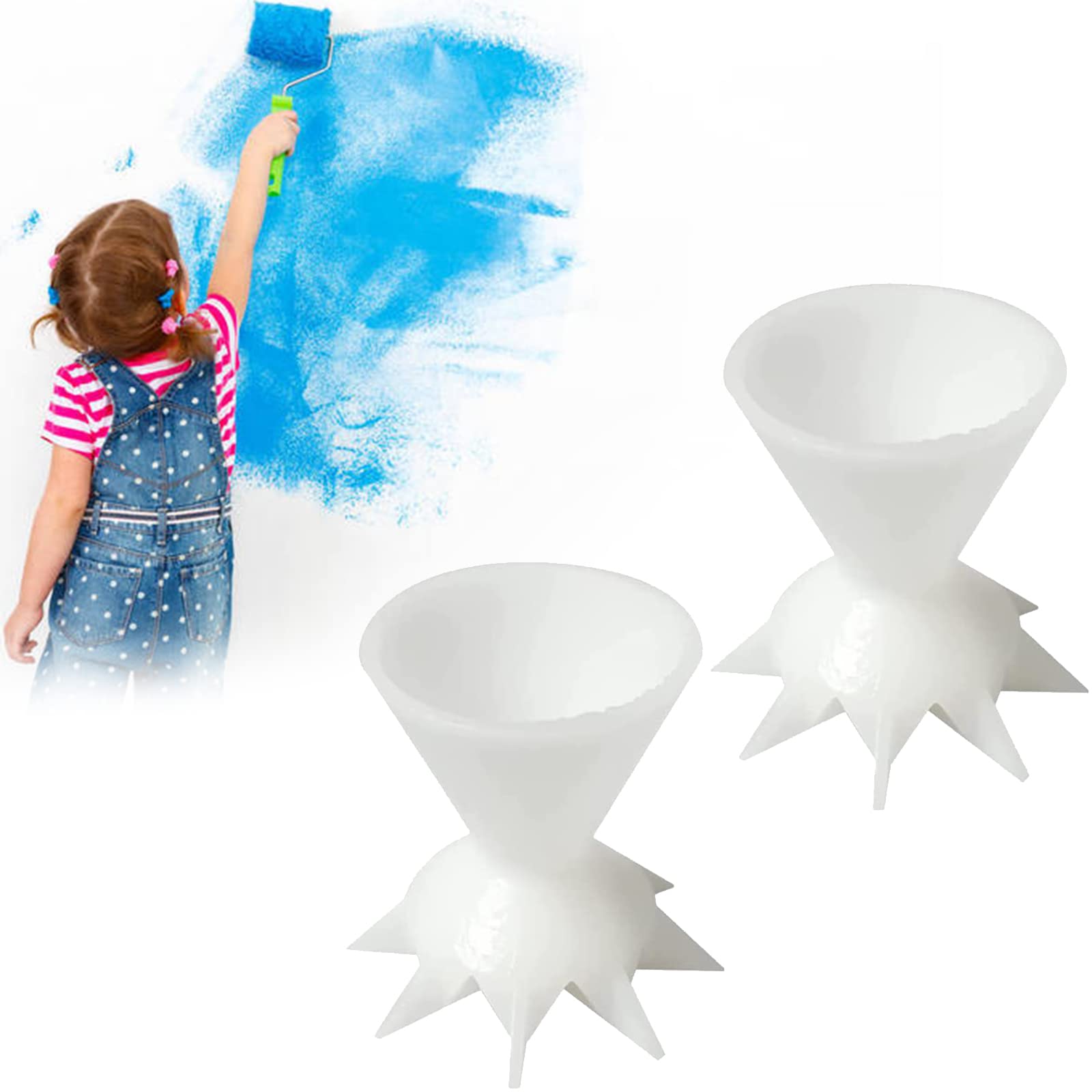 2Pcs Flower Pour Mini Funnel Paint Pouring Split Cup - 7 Petal Floral Pouring Cup for DIY Acrylic Painting, Art Supplies & Crafts | Perfect for Canvas Art, Fluid Art Techniques & Home Decor Projects