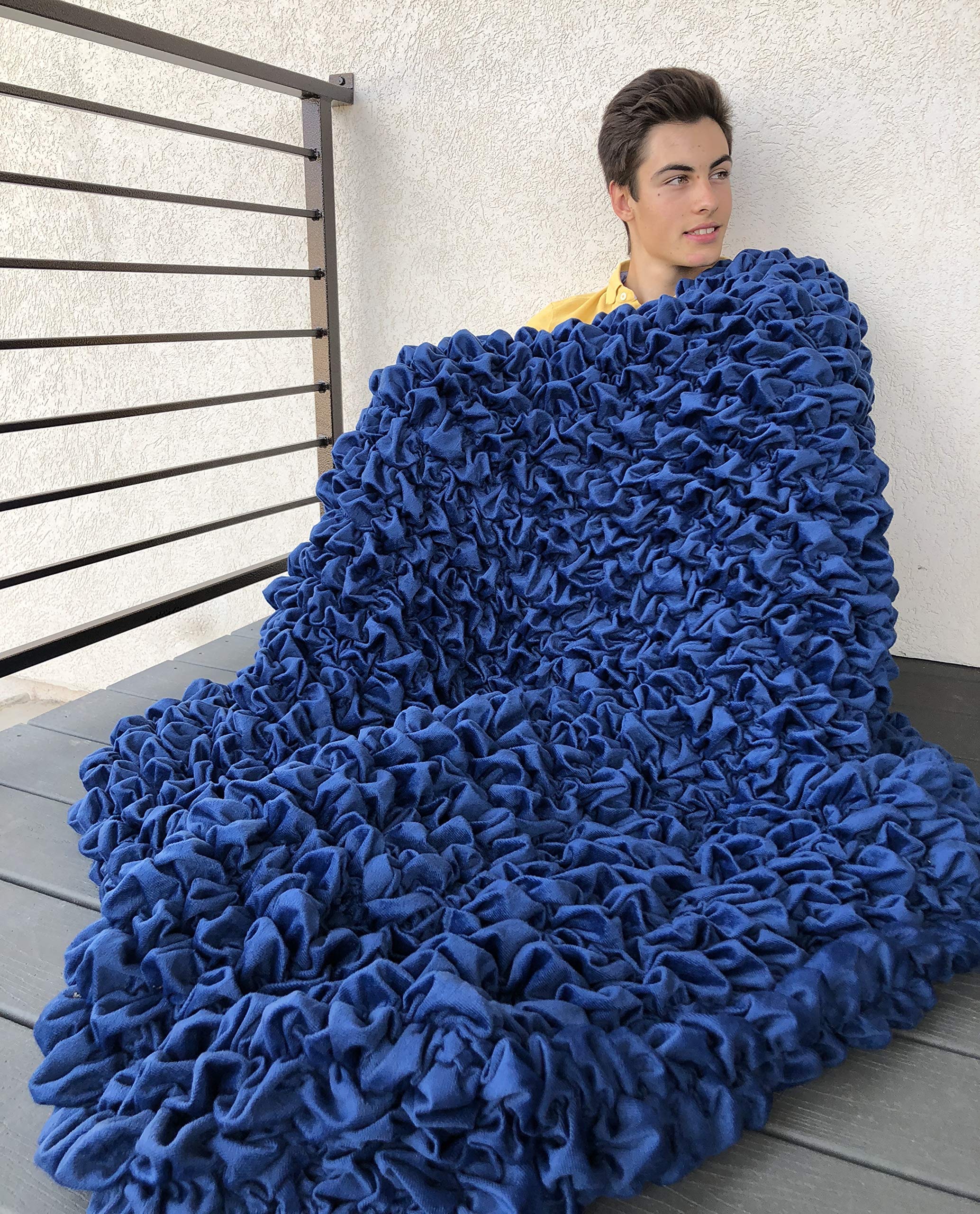 Albrea Handmade Designer Luxury Weighted Throw Blanket - 26 Yards Soft Fabric for Men, Perfect for Man Cave & TV Sports Watching - Ideal Father's Day Gift