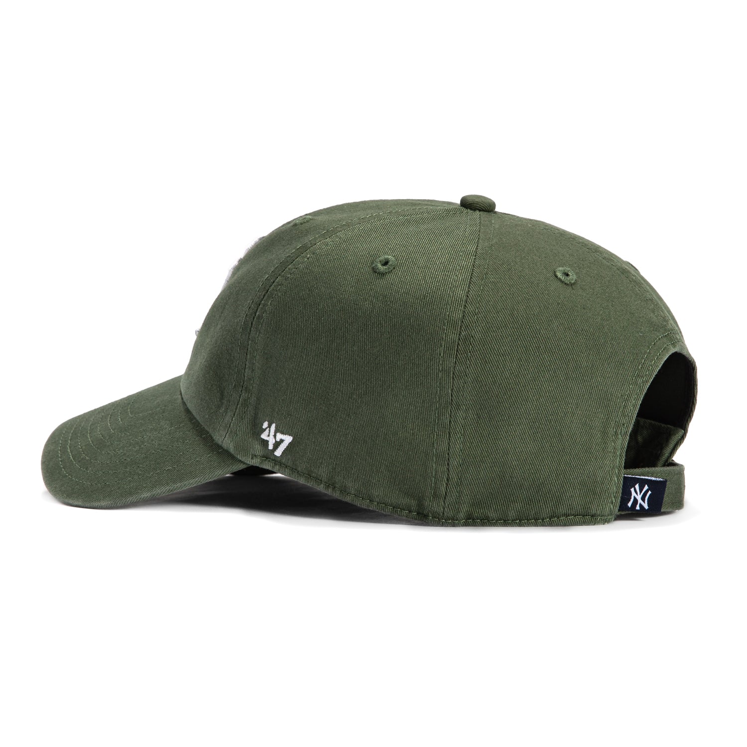 47 Brand New York Yankees Cleanup Adjustable Baseball Cap - Moss Green & White - Perfect for Game Day, Outdoor Sports & Casual Wear