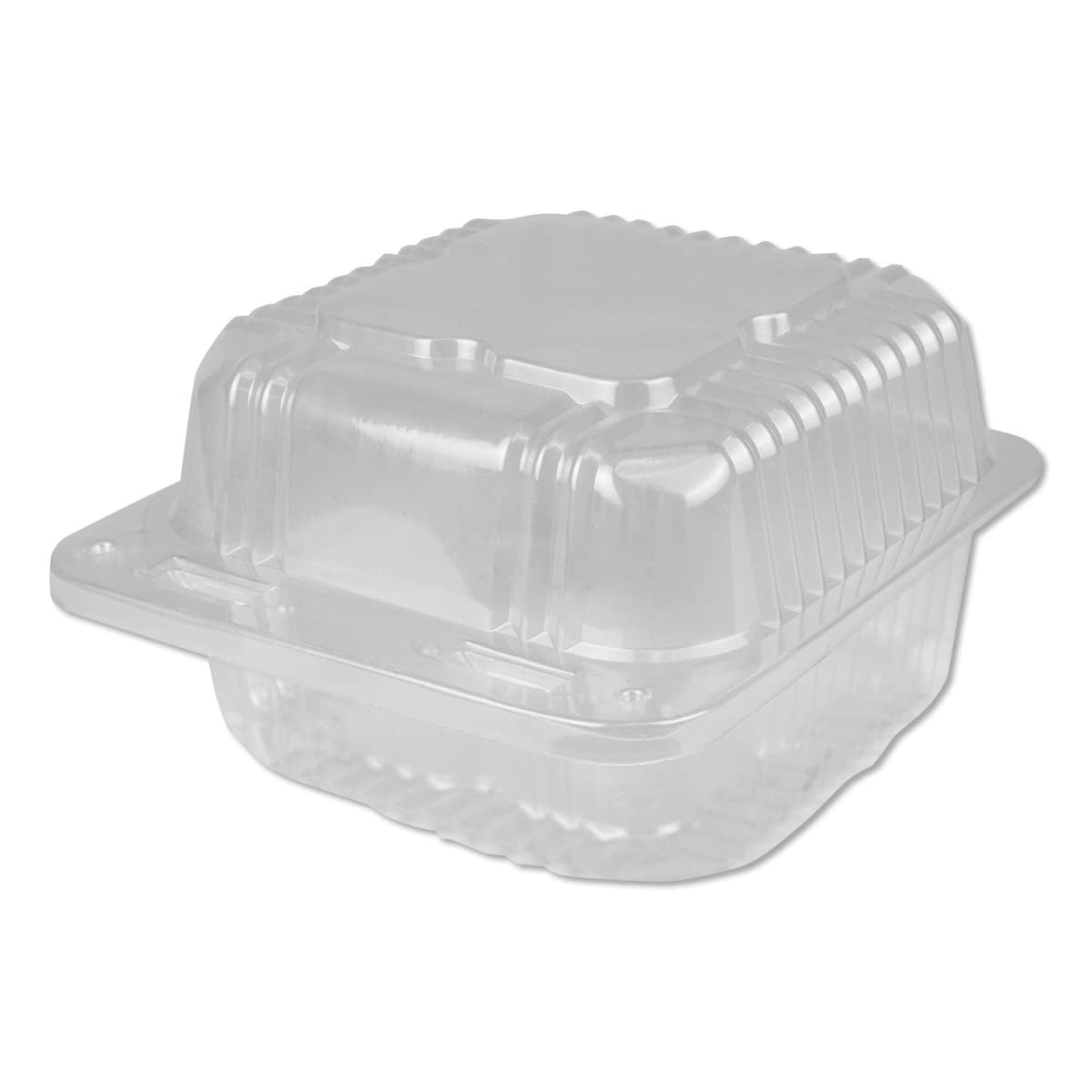DurablePak 6x6 Inch Clear Plastic Hinged Containers with Lids - 21oz Food Storage Containers, Bulk 500 Pack - Ideal for Meal Prep, Pantry Organization & Restaurant Takeout