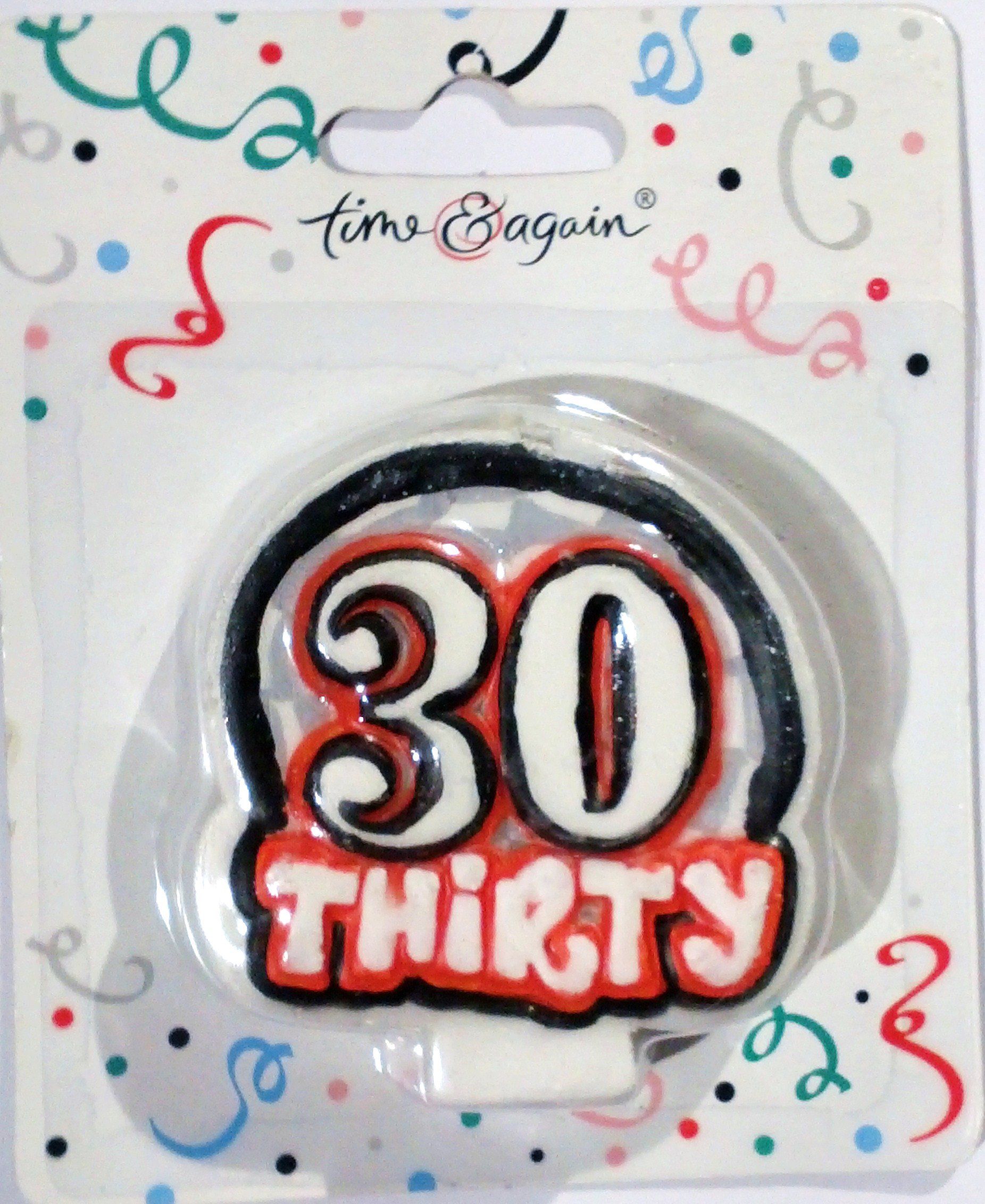 Time & Again 30 Thirty Birthday Candle - Elegant Number Candles for 30th Birthday Celebrations, Parties & Milestone Events