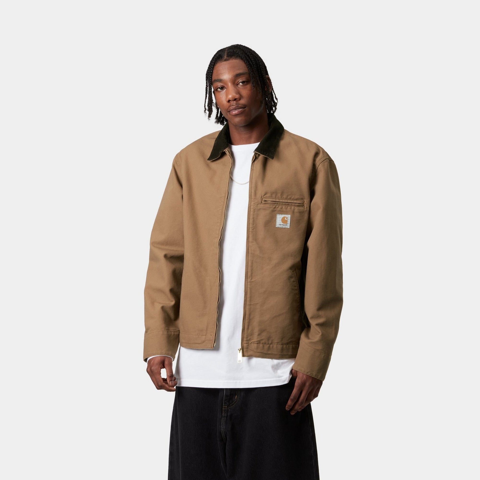 Men's Detroit Jacket - Spring Lightweight Bomber Jacket in Hamilton Brown/Tobacco (Rinsed) | Vintage Style Outerwear for Casual Wear, Travel & Outdoor Activities