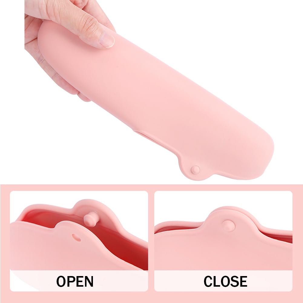 Hodaqe Magnetic Travel Makeup Brush Holder - Anti-Fall Silicone Cosmetic Organizer, Portable Waterproof Makeup Brush Case for Women | Perfect for Travel, Home & Professional Makeup Artists