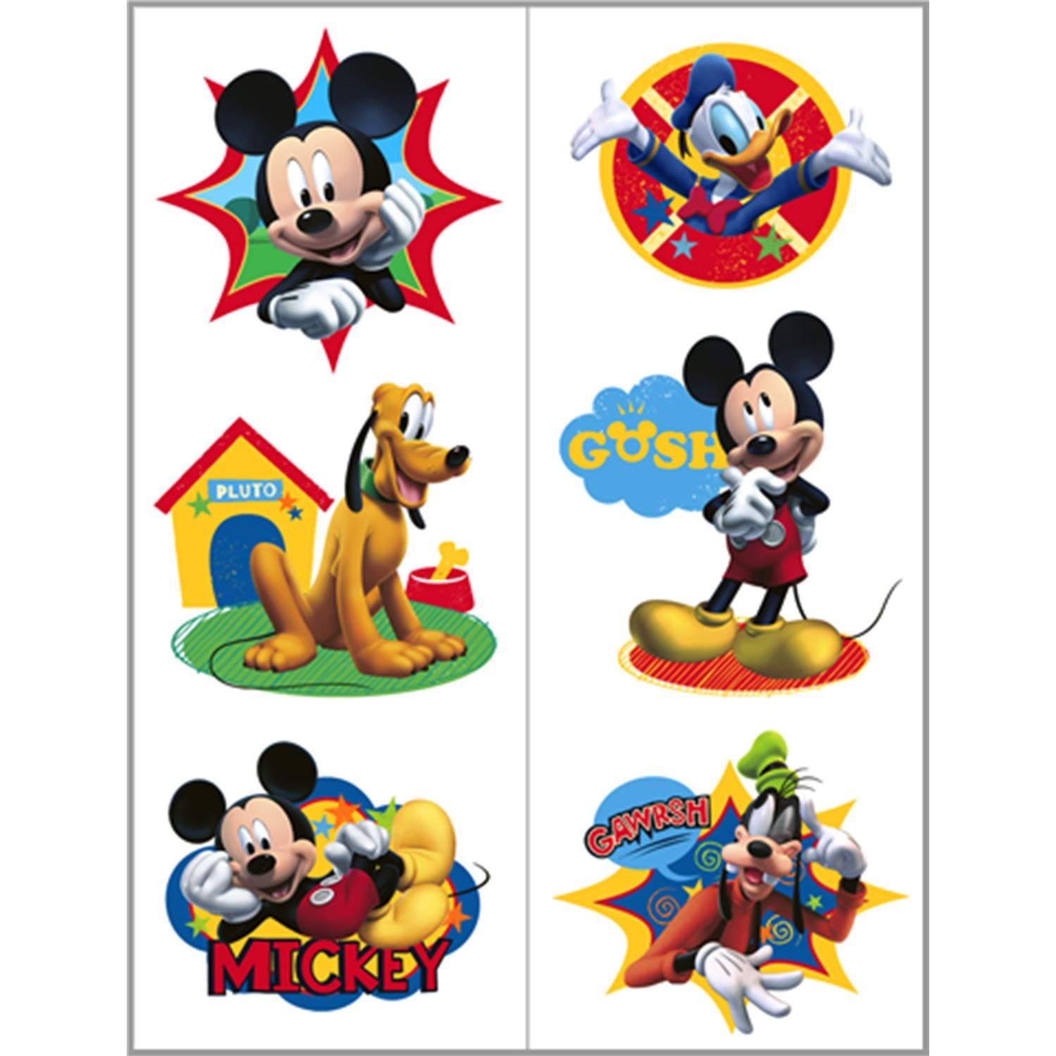 Hallmark 221698 Disney Mickey Mouse & Friends Temporary Tattoo Sheets for Kids - Fun Party Favors, Birthday Gifts & Costume Accessories