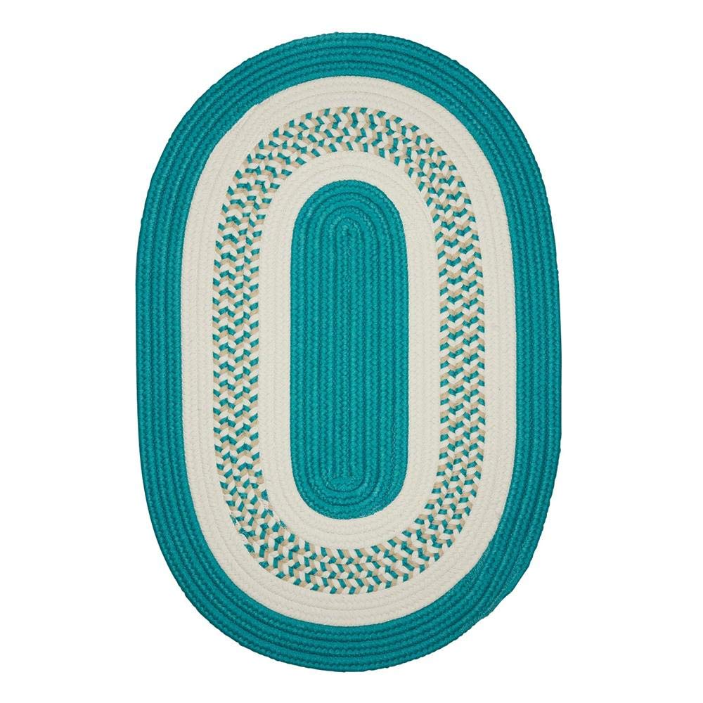 Premium 8' x 8' Round Teal Green Crescent Rugs - Soft Non-Slip Area Rug for Living Room, Bedroom, or Office Decor