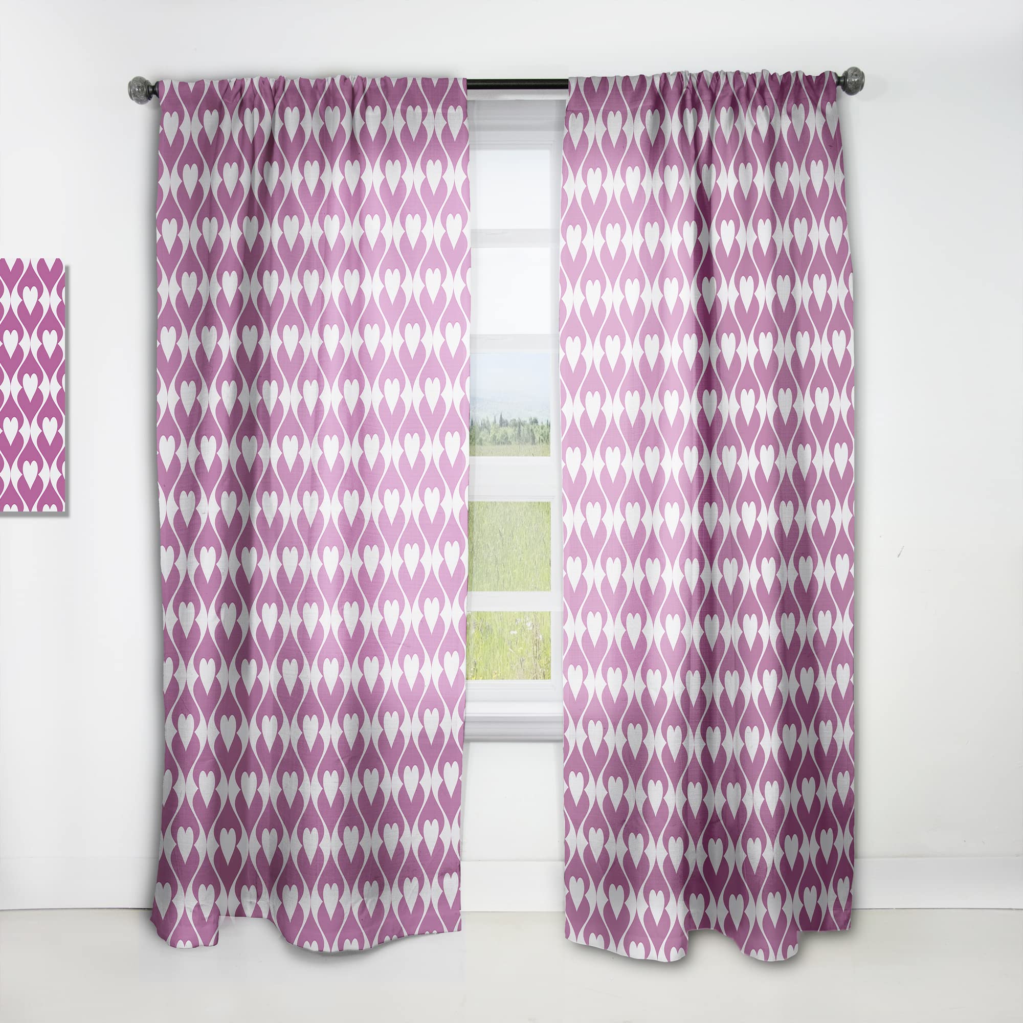 DesignQ Retro Abstract Pattern Thermal Insulated Curtains - Single Panel 52x120 - Blackout Drapes for Bedroom & Living Room - Perfect for Home Decor & Light Control