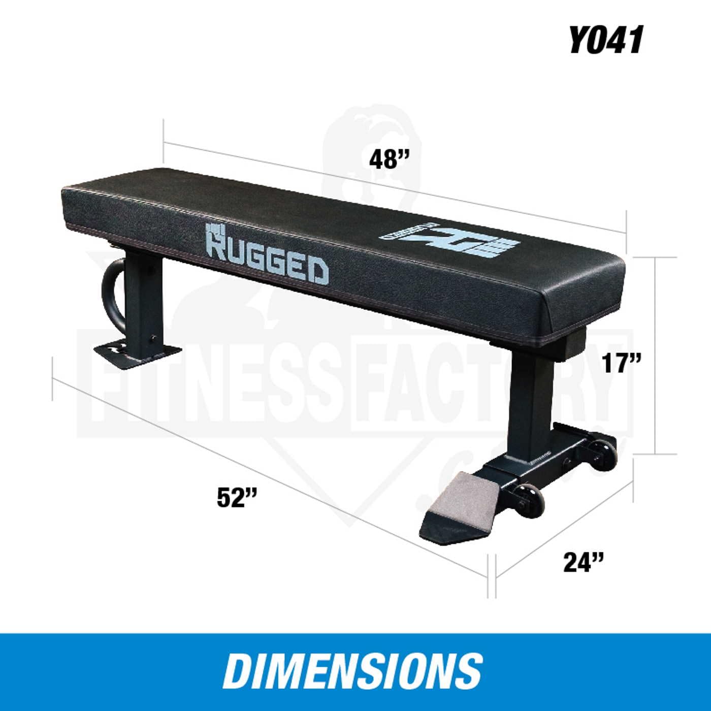 Y041 Flat Weight Bench - Heavy Duty 1500lbs Capacity Home Gym Equipment for Strength Training & Bodybuilding | Durable Workout Bench for Home & Commercial Use | Perfect for Squats, Bench Press & Full-Body Exercises