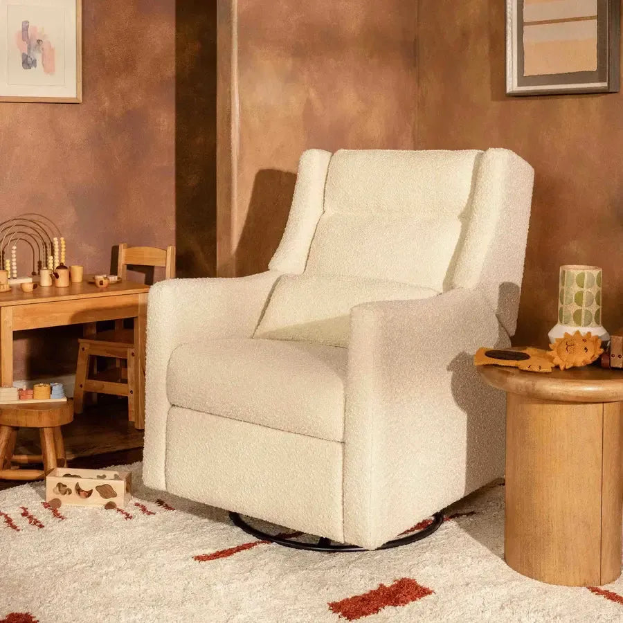 Babyletto Kiwi Plus Electronic Glider & Recliner with Adjustable Headrest - Ivory Boucle Fabric - Nursery Glider Chair for Breastfeeding, Rocking Baby to Sleep & Relaxing