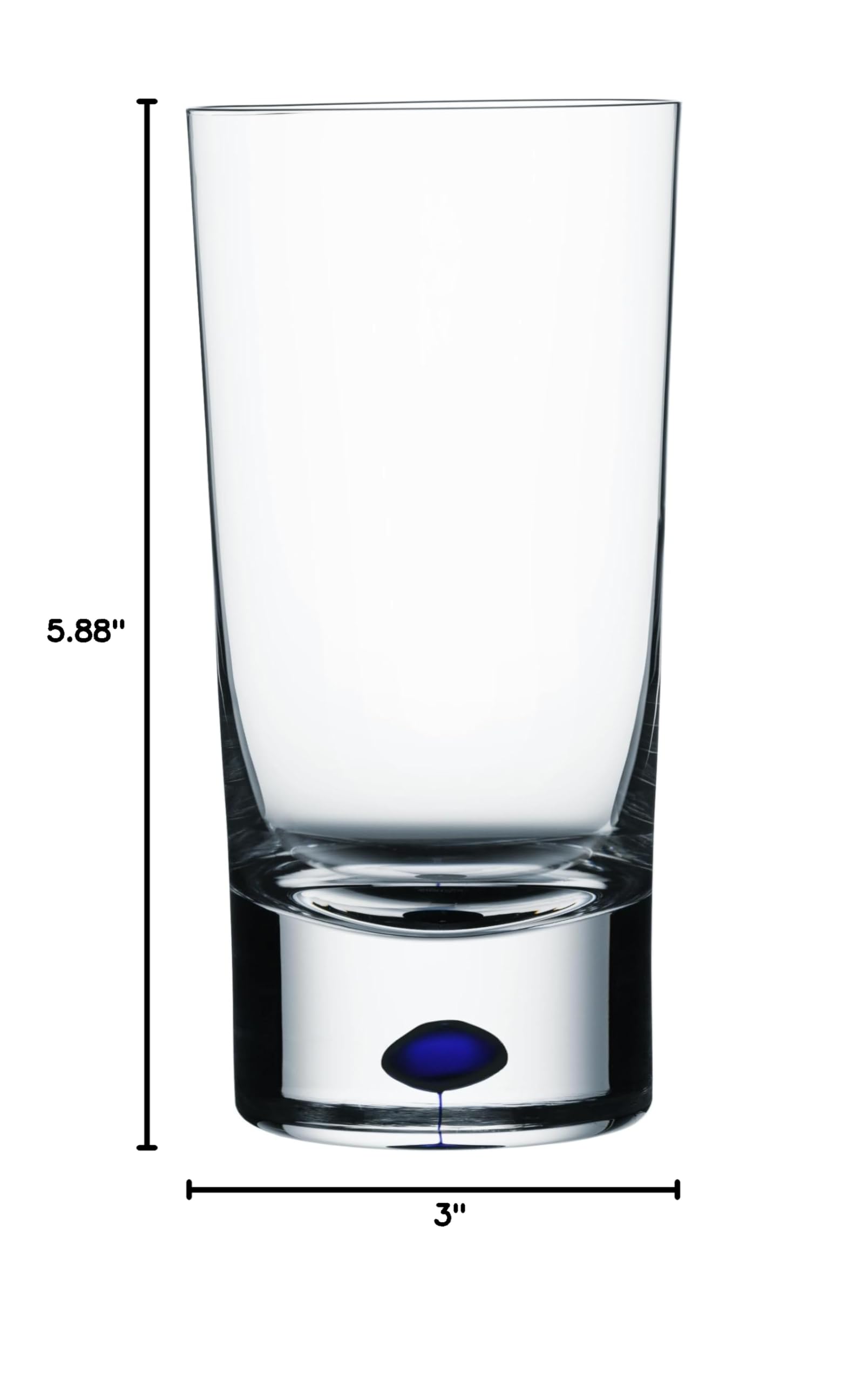Orrefors Intermezzo Blue 13 oz. Tumbler Glass - Premium Crystal Drinking Glass for Cocktails, Whiskey & Iced Coffee - Elegant Home Bar & Dinner Party Essential