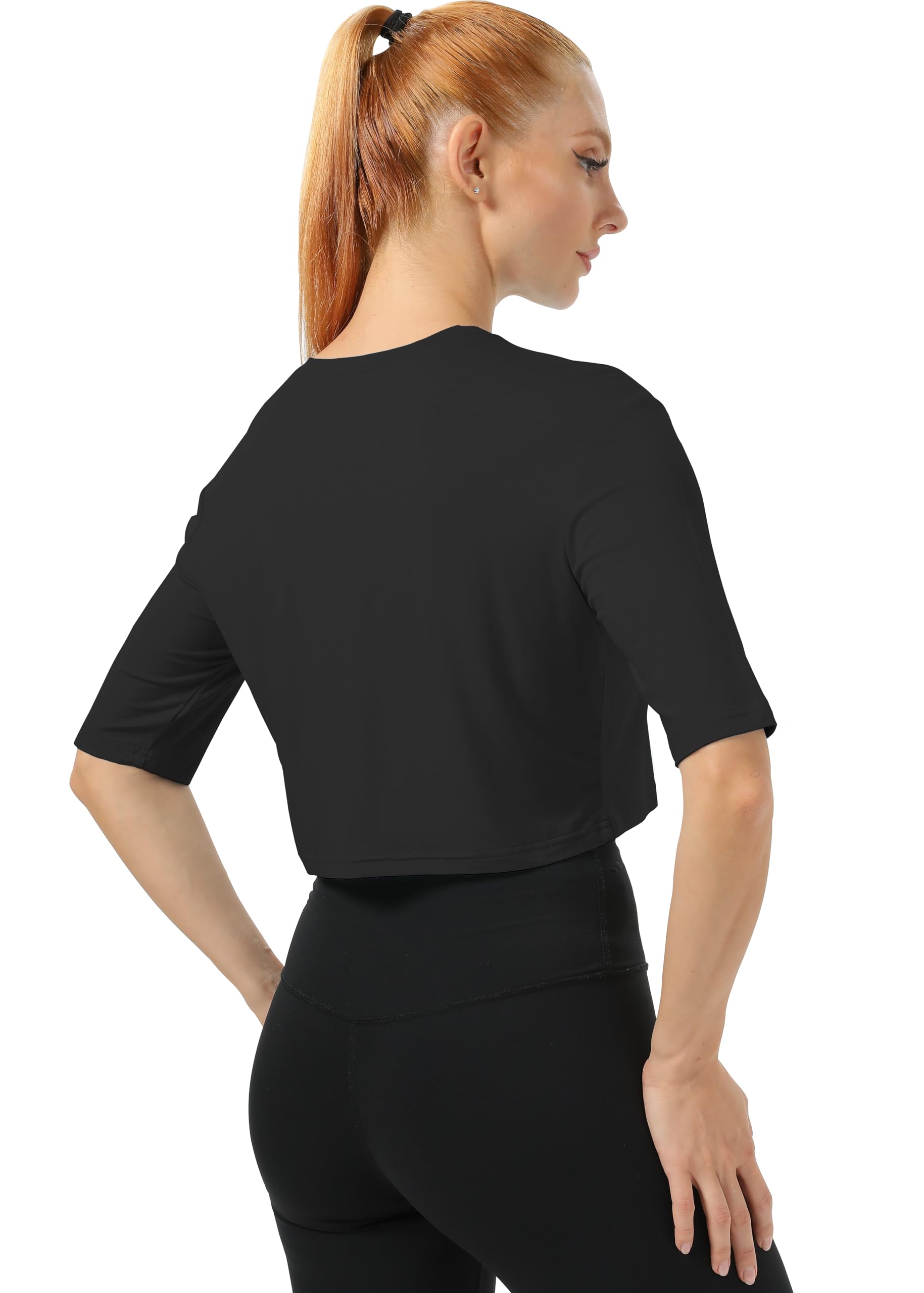 Women's Mippo Workout Crop Tops - Short Sleeve Athletic Shirts for Gym & Yoga - Loose Fit Cropped T-Shirts - Perfect for Running, HIIT & Fitness Training