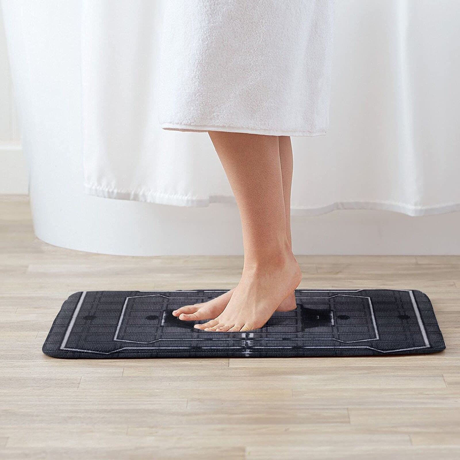 Non-Slip Absorbent Velvet Bath Mat - Soft Frost Welcome Bathroom Rug for Shower, Bath & Entrance - Ultra Plush Indoor Doormat for Bathroom, Kitchen & Bedroom - Machine Washable & Quick Dry (One Size)