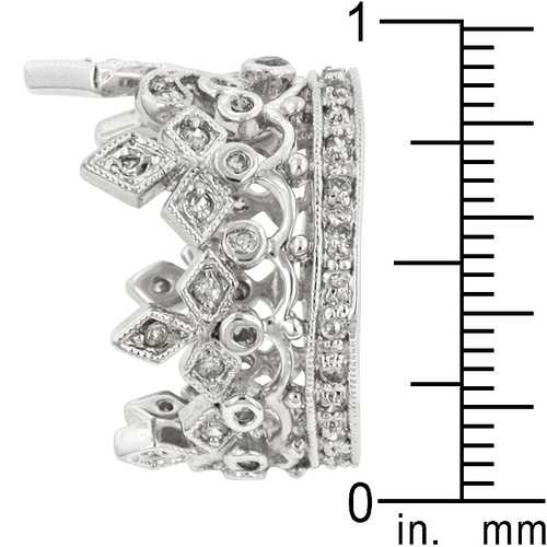 Elegant Cubic Zirconia Crown Eternity Ring for Women - Sterling Silver Wedding Band, Anniversary Gift, Promise Ring - Perfect for Bridal Jewelry & Special Occasions