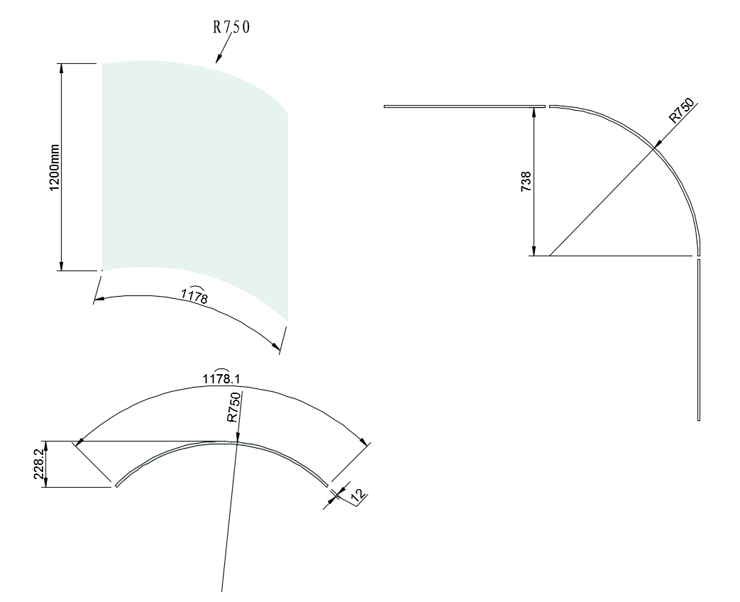 12mm Tempered Clear Curved Glass Pool Fence Panels - 1200mm Height, Custom Width Options | Durable Safety Barrier for Residential & Commercial Pools, Spas & Waterfront Areas