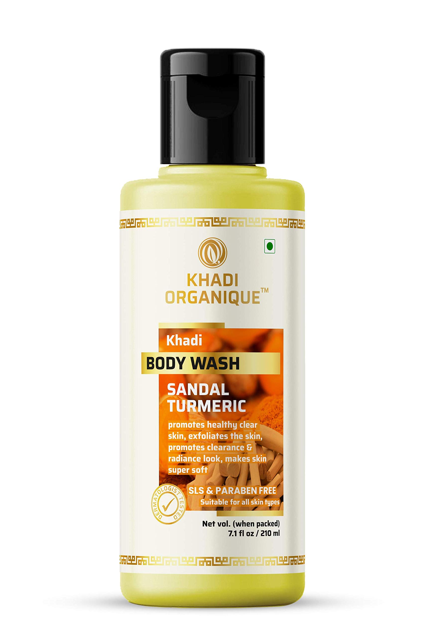 Khadi Organique Sandal Turmeric Body Wash & Peach Avocado Moisturizer Combo for Healthy Skin - Natural Ayurvedic Skincare Set for Dry & Sensitive Skin, Perfect for Daily Shower & Post-Bath Hydration