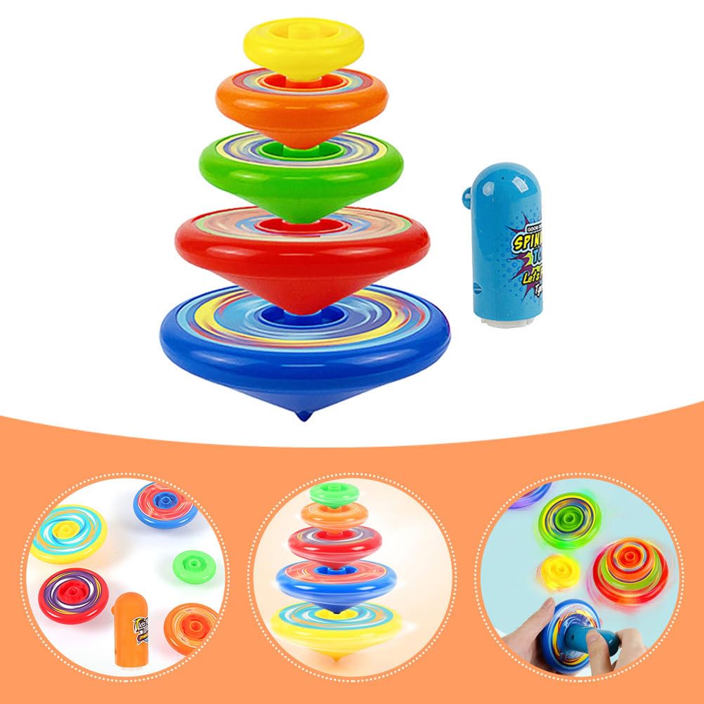 1 Set Stacking Tops Toys - Colorful Stackable Spinning Tops for Kids, Fun Educational STEM Toys for Boys & Girls - Perfect for Birthday Gifts, Classroom Activities & Family Game Night