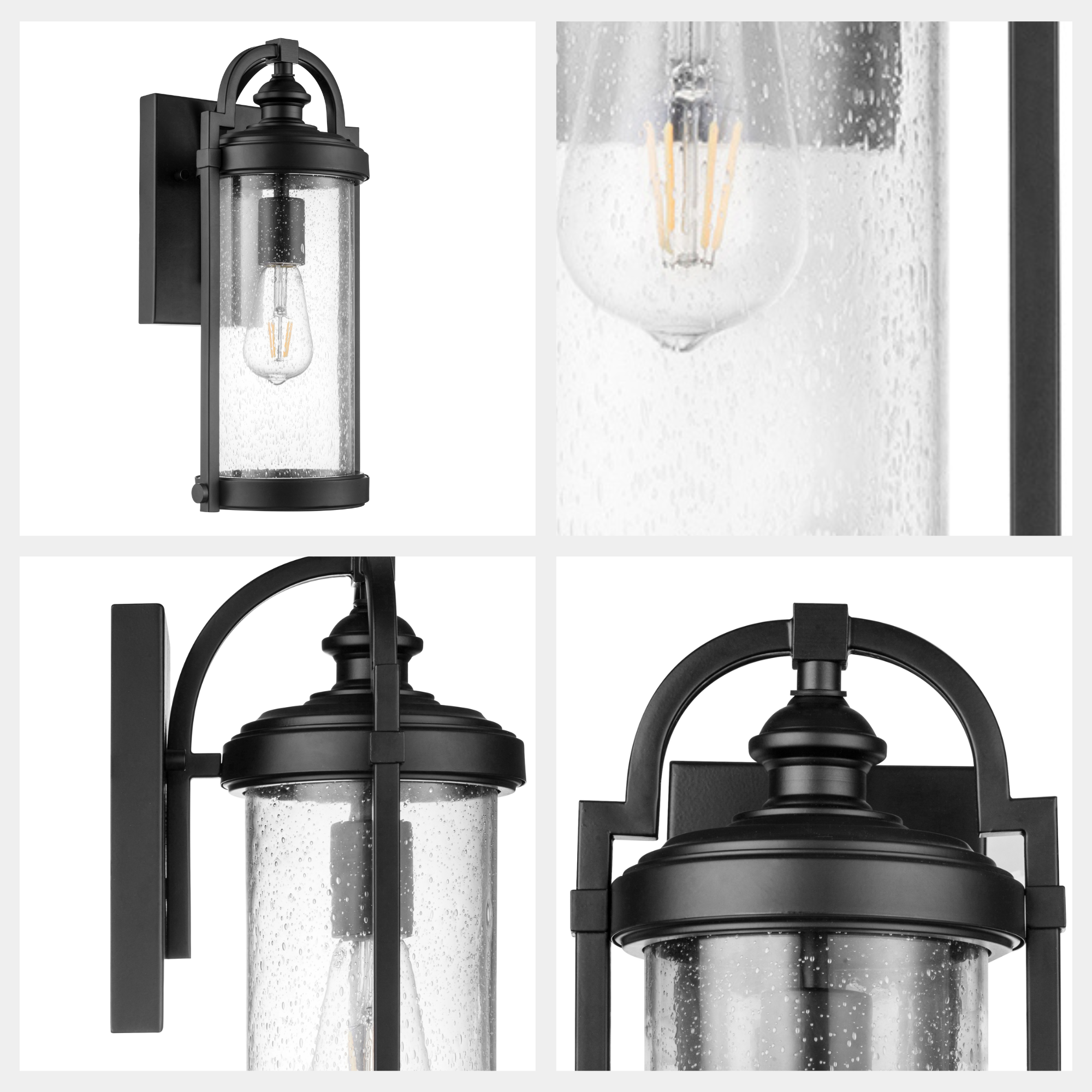 Cedardale Outdoor Wet Rated Coach Light Fixture - Matte Black Finish for Porch, Patio, and Garden Lighting