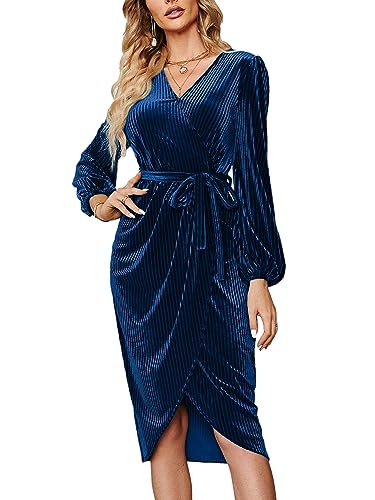 B-midi-velvet Navy Blue