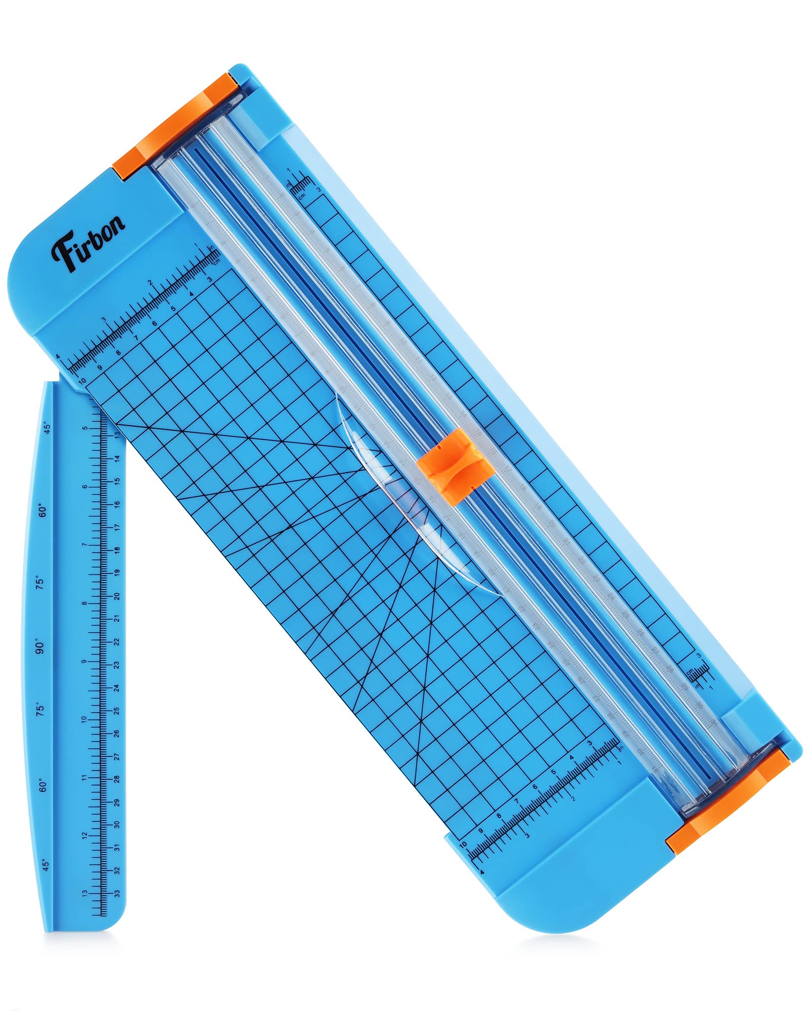 Firbon Blue A4 Paper Cutter with 5 Replacement Blades - 12 Inch Precision Paper Trimmer with Side Ruler for Scrapbooking, Crafting, Coupons, Labels & Cardstock | Perfect for Home Office, School Projects & DIY Art Supplies
