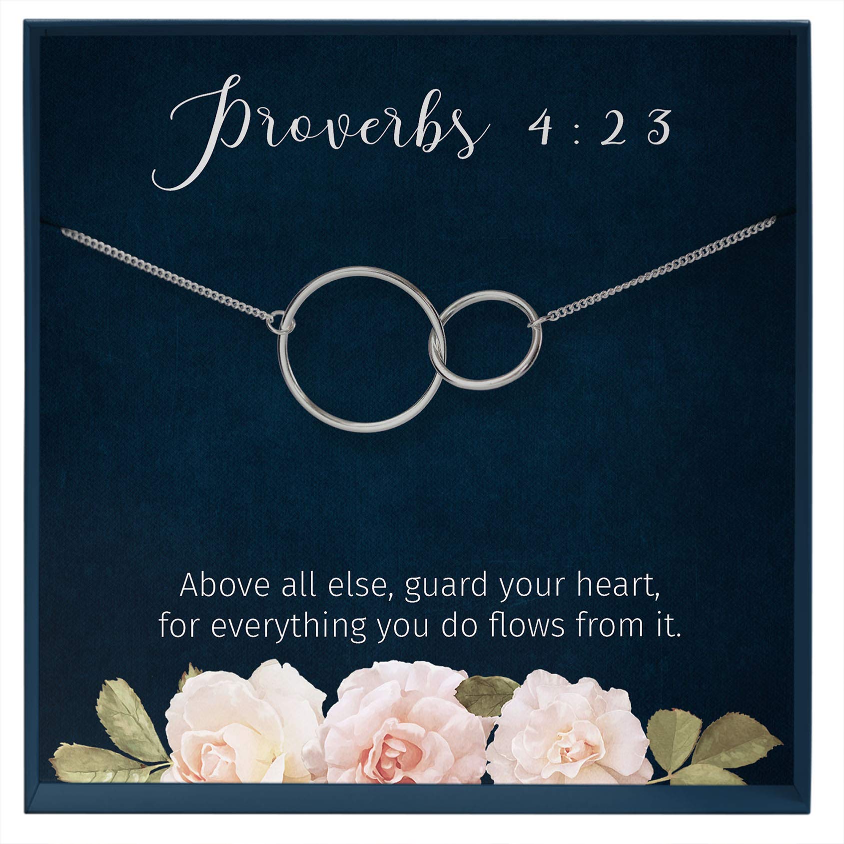 Proverbs 4:23 Bible Verse Necklace - Christian Scripture Jewelry for Women, Inspirational Religious Gift for Baptism, Church, Prayer & Daily Encouragement