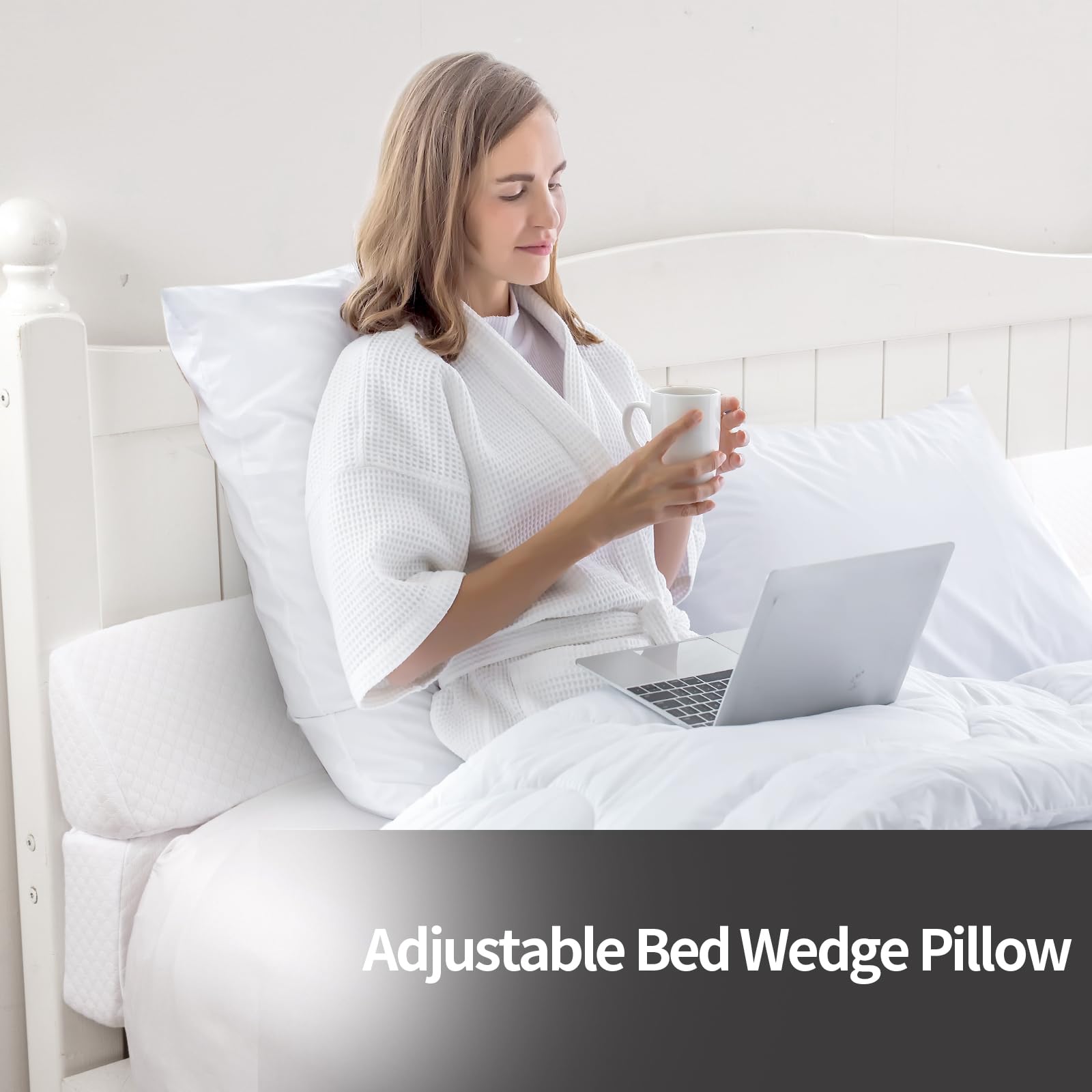 MABOZOO Headboard Gap Pillow - White Bed Wedge Filler, Foldable for Mattress - Home & Bedroom Comfort