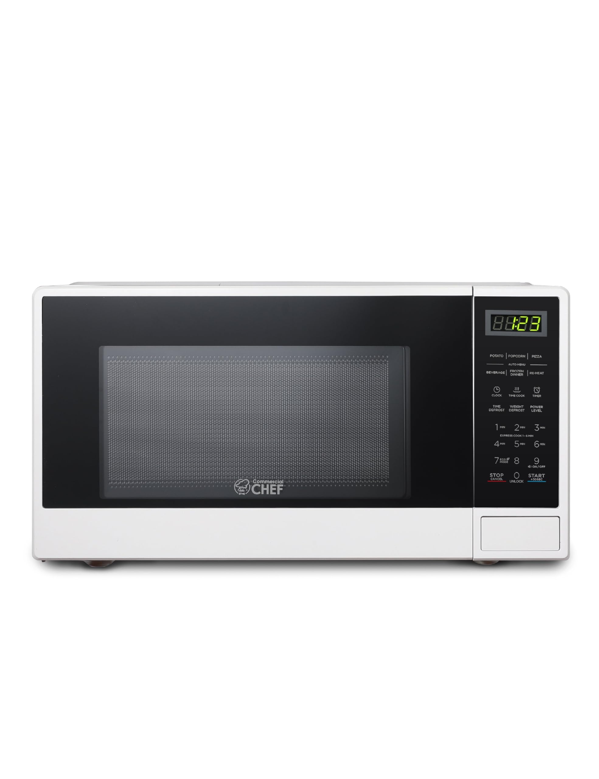 Commercial CHEF 1.1 Cu. Ft Countertop Microwave Oven - White | Compact Kitchen Appliance for Small Spaces, Dorm Rooms & Office Break Areas