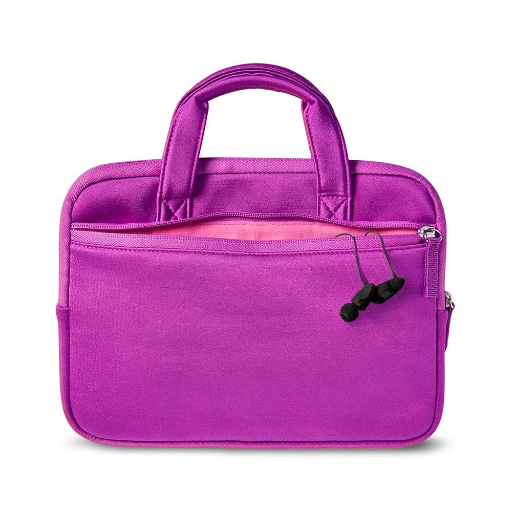 Fire 7 Kids Tablet 16GB Purple - Durable & Parental Control | NuPro Zipper Sleeve Purple/Pink | Perfect for Learning & Travel