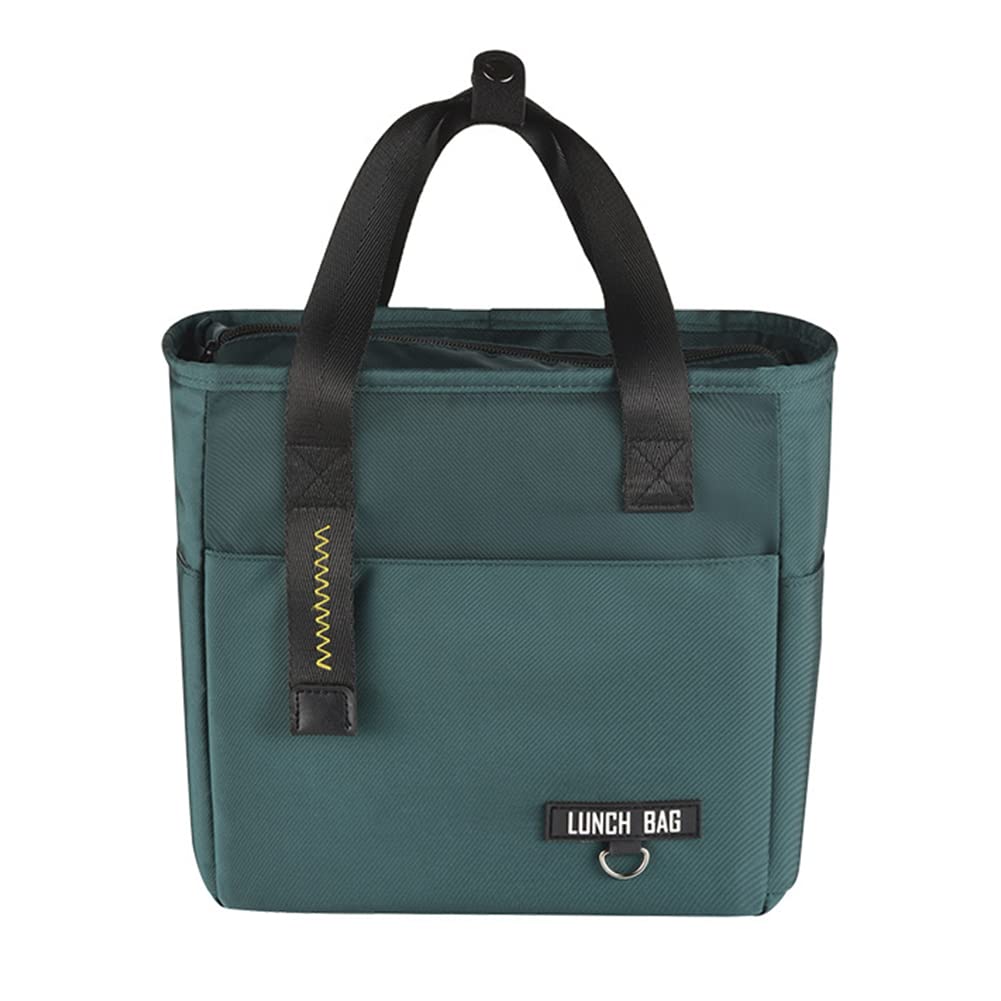 Insulated Reusable Lunch Bag for Women - Eco-Friendly Tote with Side Pockets for Work, School & Picnic (Green) | Perfect for Office Meals, Student Lunches & Outdoor Dining