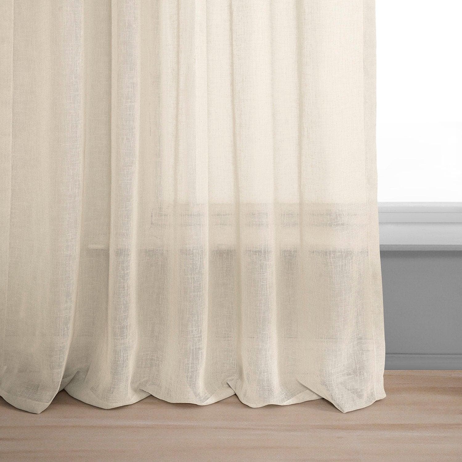Breathable Cotton Seed Textured Faux Linen Sheer Curtains - Light Filtering Window Drapes for Living Room, Bedroom & Nursery