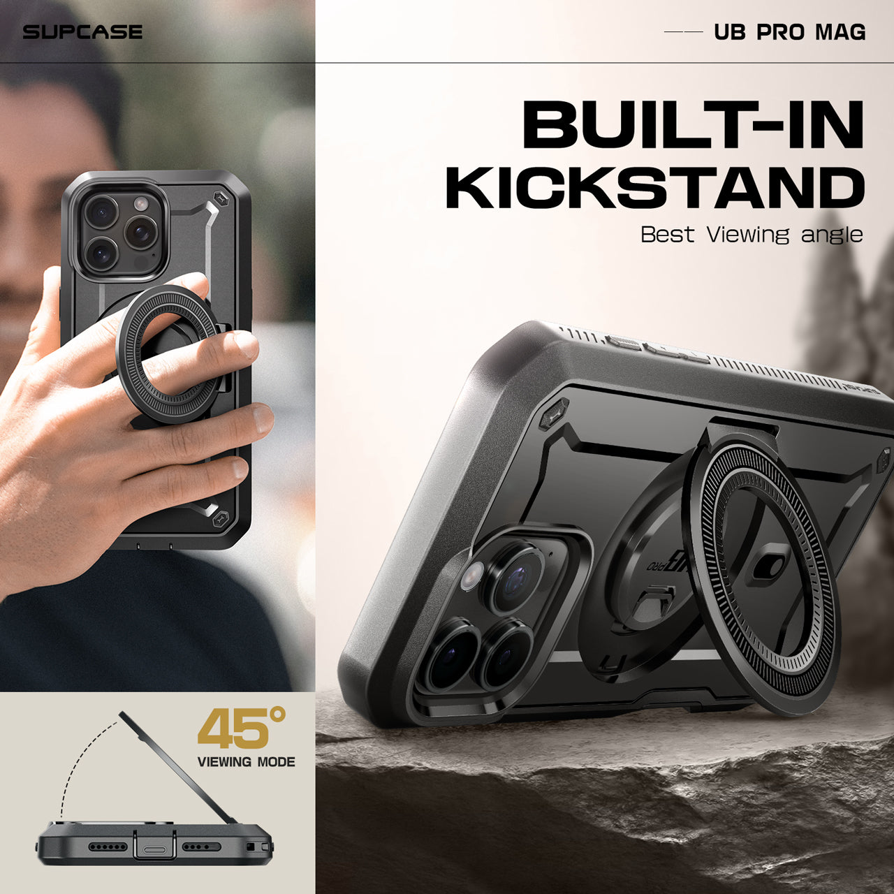 iPhone 16 Pro Max 6.9 Inch Unicorn Beetle PRO MAG Rugged MagSafe Case - Gun Metal | Shockproof Protective Cover with Magnetic Compatibility | Perfect for Outdoor Adventures & Daily Use