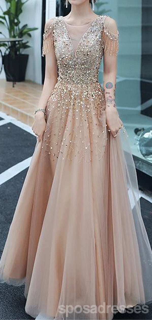 Elegant A-Line V-Neck Long Prom Dress for Women - Formal Evening Gown for Homecoming, Wedding, and Special Occasions - Style 13187