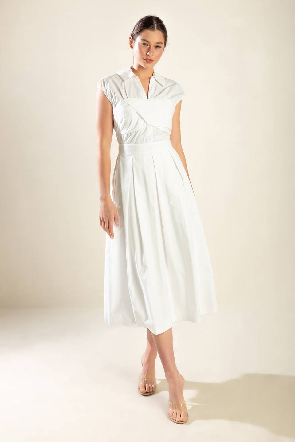 Dreamy Impression Floral Woven Midi Dress for Women - Boho Summer Beach Dress for Vacation, Date Night & Casual Outings