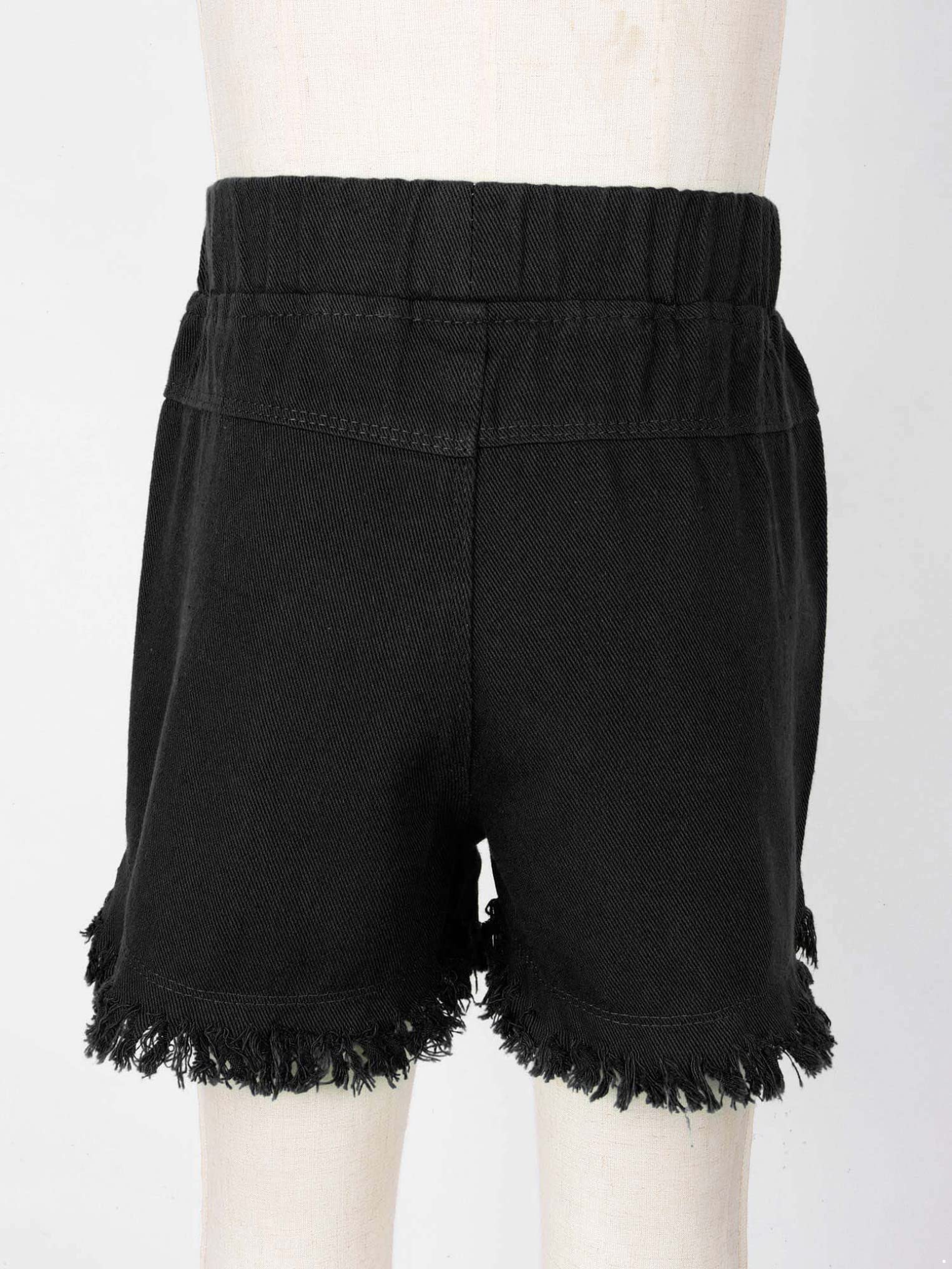 Girls' High Waisted Denim Shorts with Pockets - Elastic Waist Pull-On Casual Summer Shorts for Kids & Youth | Perfect for Playdates, Beach Outings & Summer Adventures