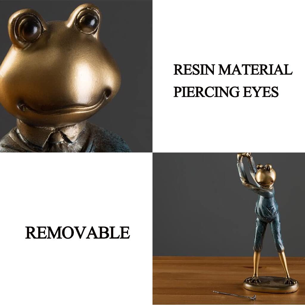 3-Piece Frog Golf Figurines Set - Small Animal Statues for Shelves, Golfer Sculpture Decor - Funny Office & Home Knick Knacks - Perfect Gift for Frog & Golf Lovers (Ideal for Desk Decor, Man Cave, or Golf-Themed Parties)