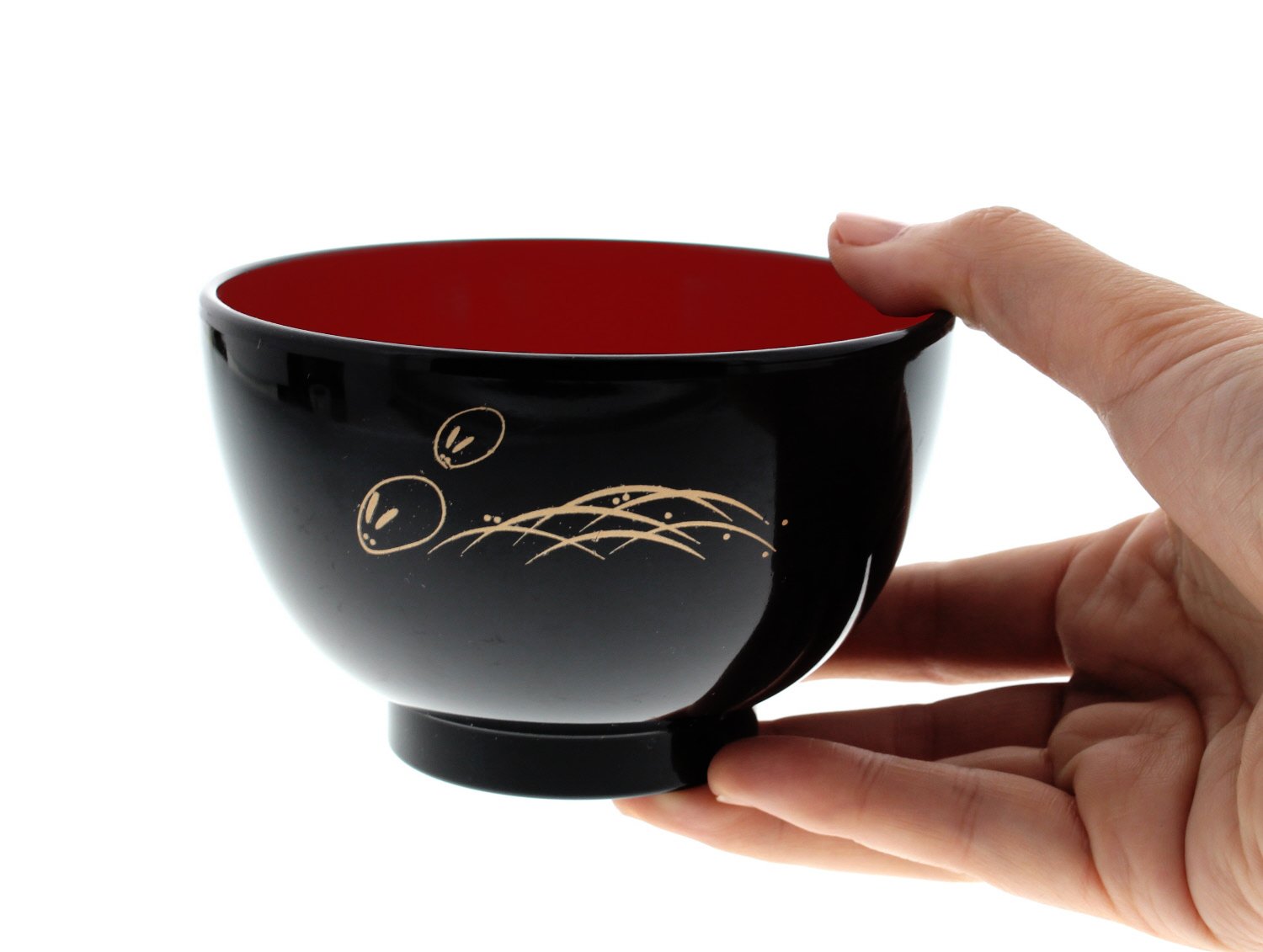Ishida Microwave and Dishwasher Safe Soup Bowl - Black Bean Rabbit Design for Asian Cuisine, Ramen, Noodles & Home Dining