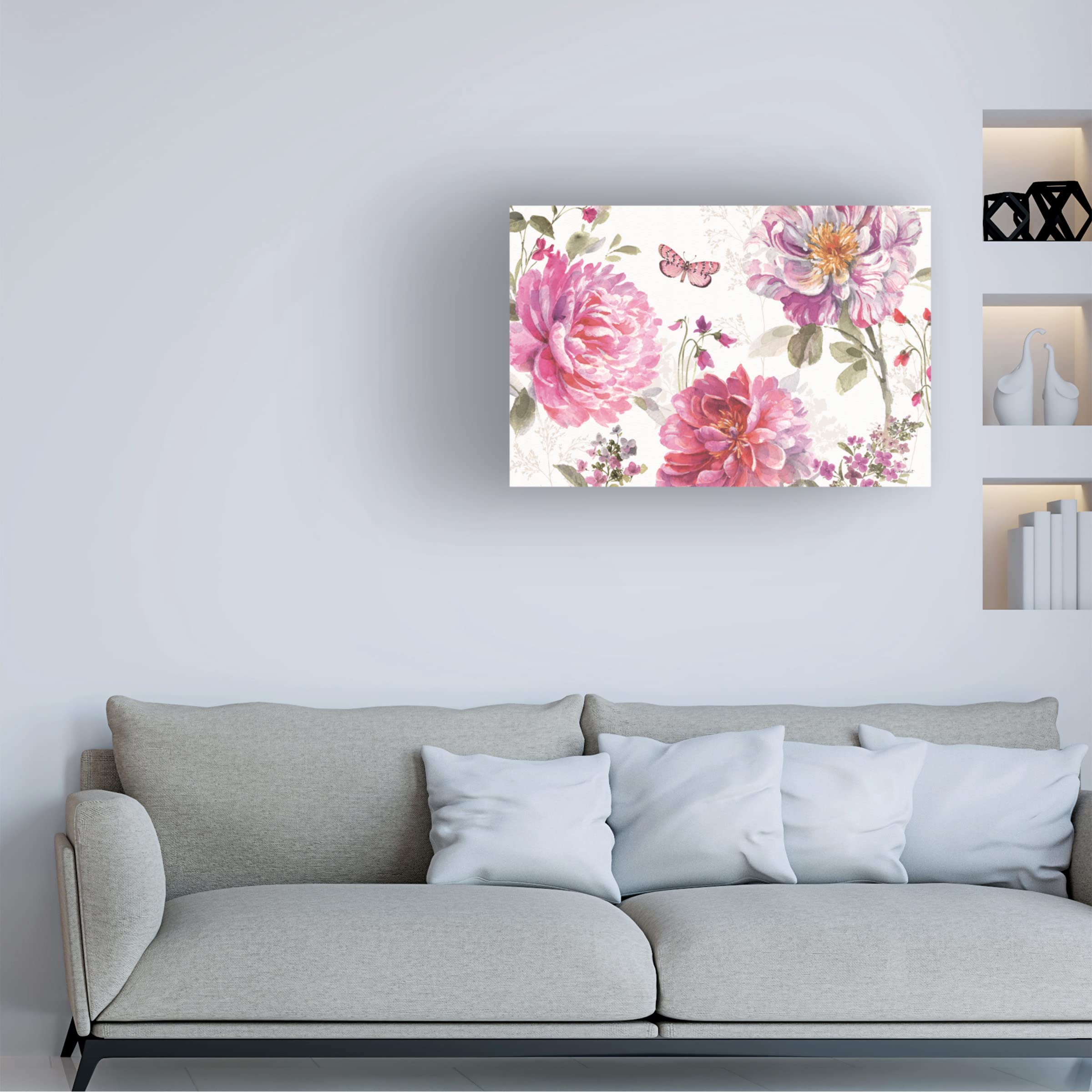 Lisa Audit 'Obviously Pink 18' Canvas Wall Art - Modern Abstract Pink Floral Painting - Perfect for Living Room, Bedroom & Office Decor