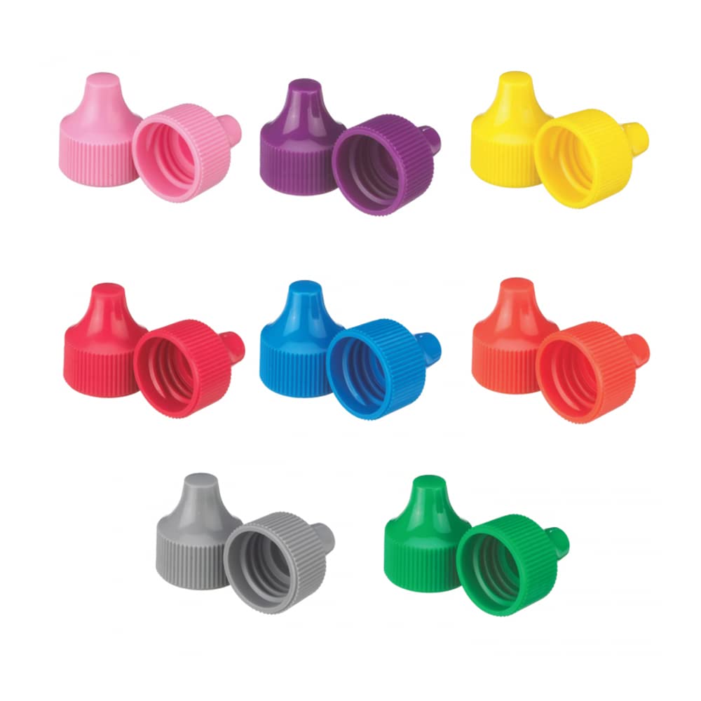 Wheaton W242530-A White Polypropylene Dropping Bottle Cap - Fits 20mm Tip & 30-125mL Dropping Bottles (Case of 1000) | Ideal for Laboratory, Pharmaceutical, and Chemical Applications