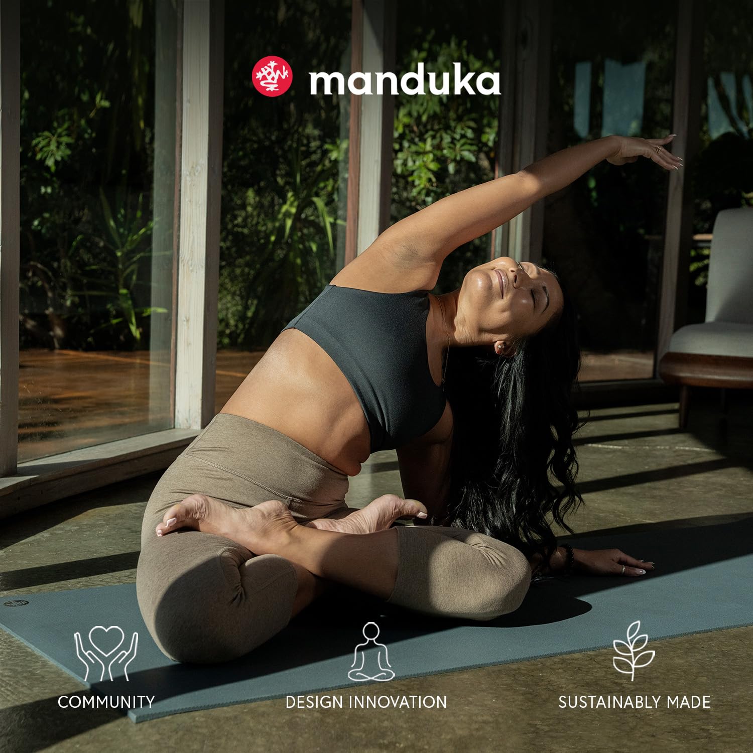 Manduka Enlight Bolster Pillow - Yoga Meditation Pillow with Washable Microfiber Cover, Ergonomic Curved Design for Yoga, Pilates & Workout Support | Perfect for Home Studio, Gym & Relaxation