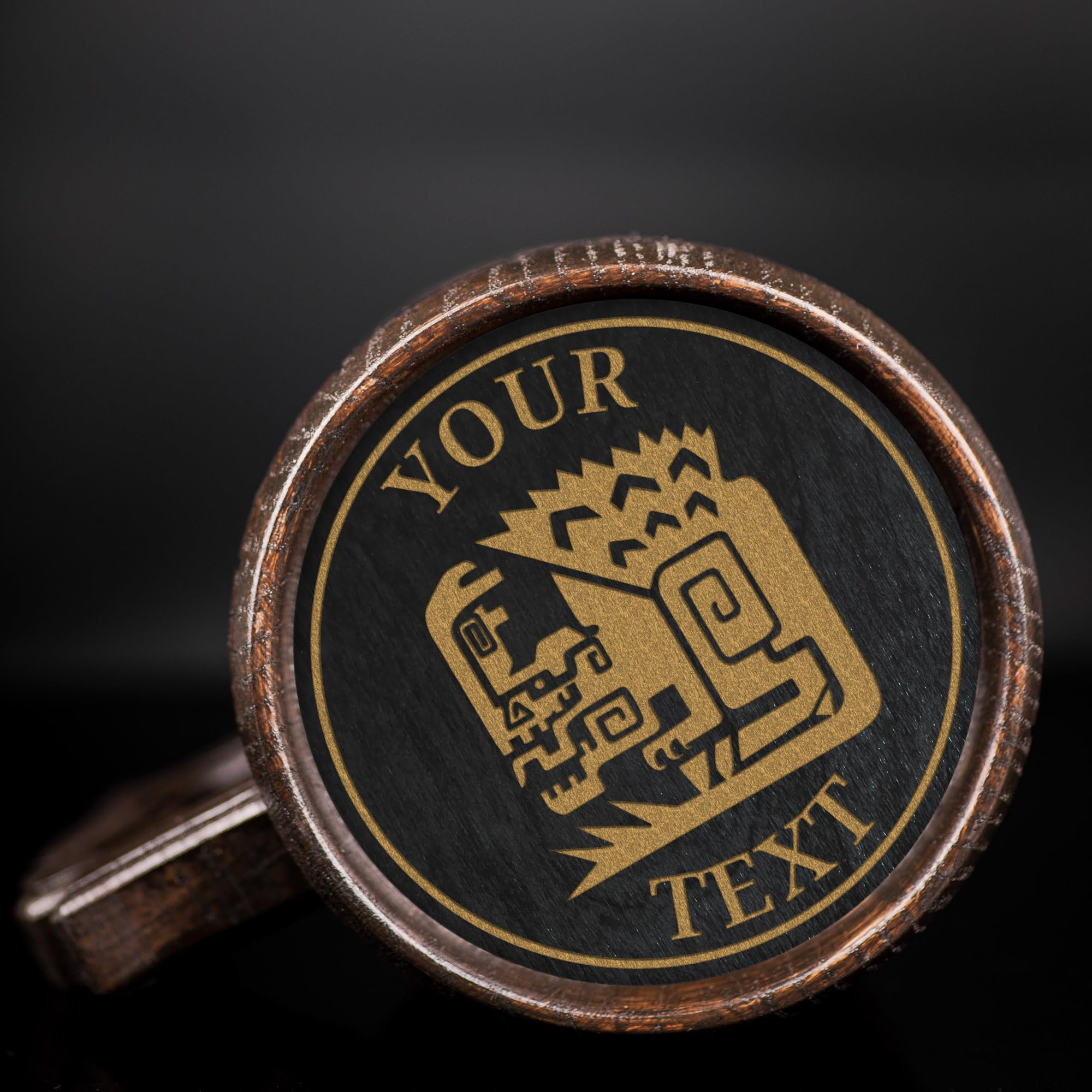 MHW World Wilds Anjanath Custom Beer Mug - Personalized Gaming Stein & Wooden Tankard - Unique Gamer Gift for Men, Dad, Father - Perfect for Weddings, Anniversaries & Birthdays - Great for Game Nights, Man Caves & Collectors
