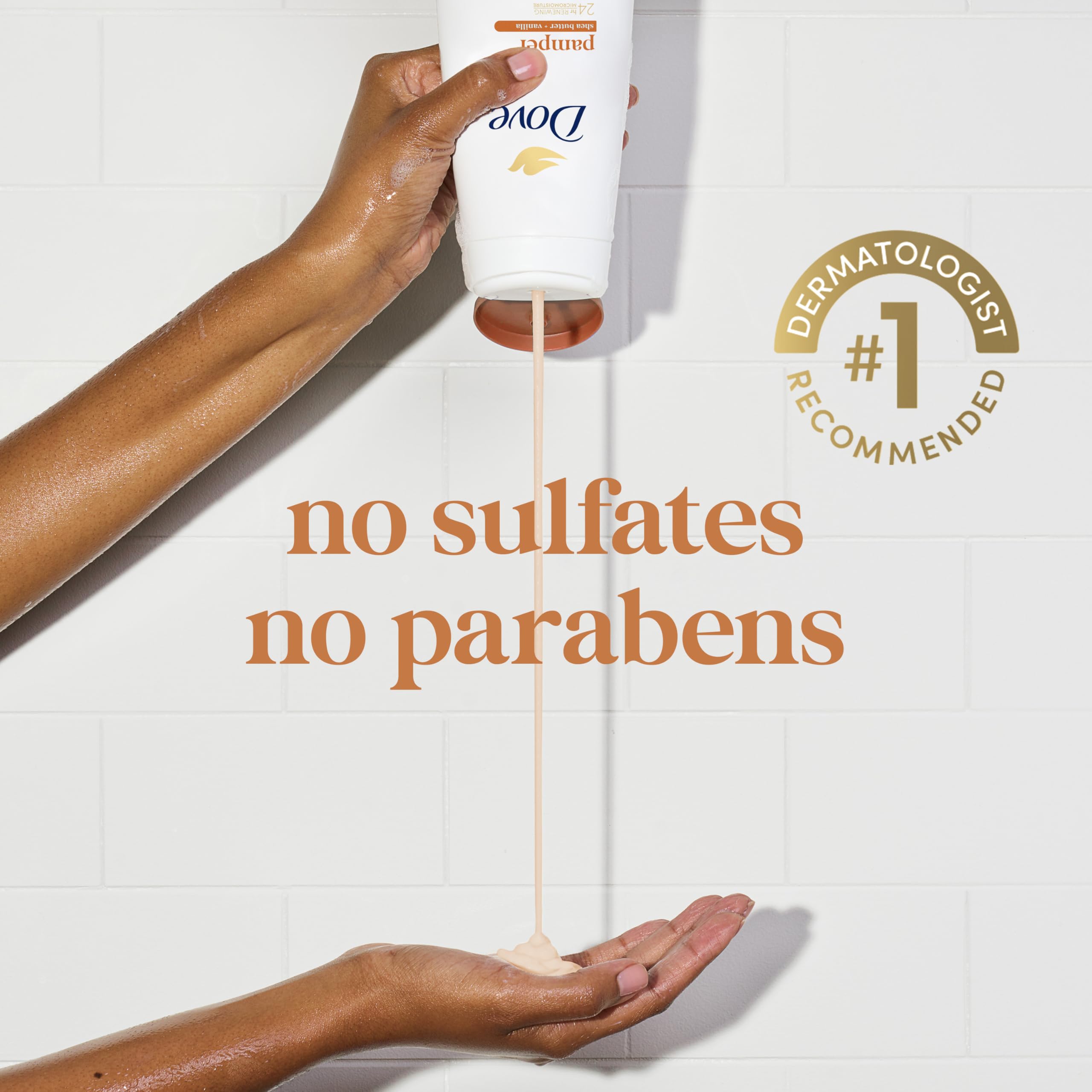 Dove Shea Butter & Vanilla Moisturizing Body Wash - Sulfate & Paraben Free Skin Cleanser for 24hr Hydration (20 oz) - Perfect for Dry Skin & Daily Shower Routine