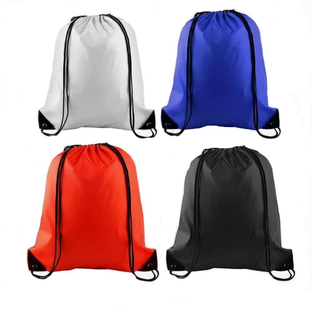 Gewaha 4-Pack Drawstring Backpacks - Lightweight Sports Cinch Sacks for Gym, Travel, School & Outdoor Activities | Water-Resistant Storage Bags for Shoes, Clothes & Essentials
