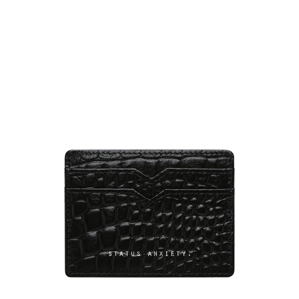 STATUS ANXIETY Together For Now Genuine Leather Card Holder - Slim RFID Blocking Wallet for Men & Women | Perfect for Everyday Use, Travel, and Minimalist Lifestyle