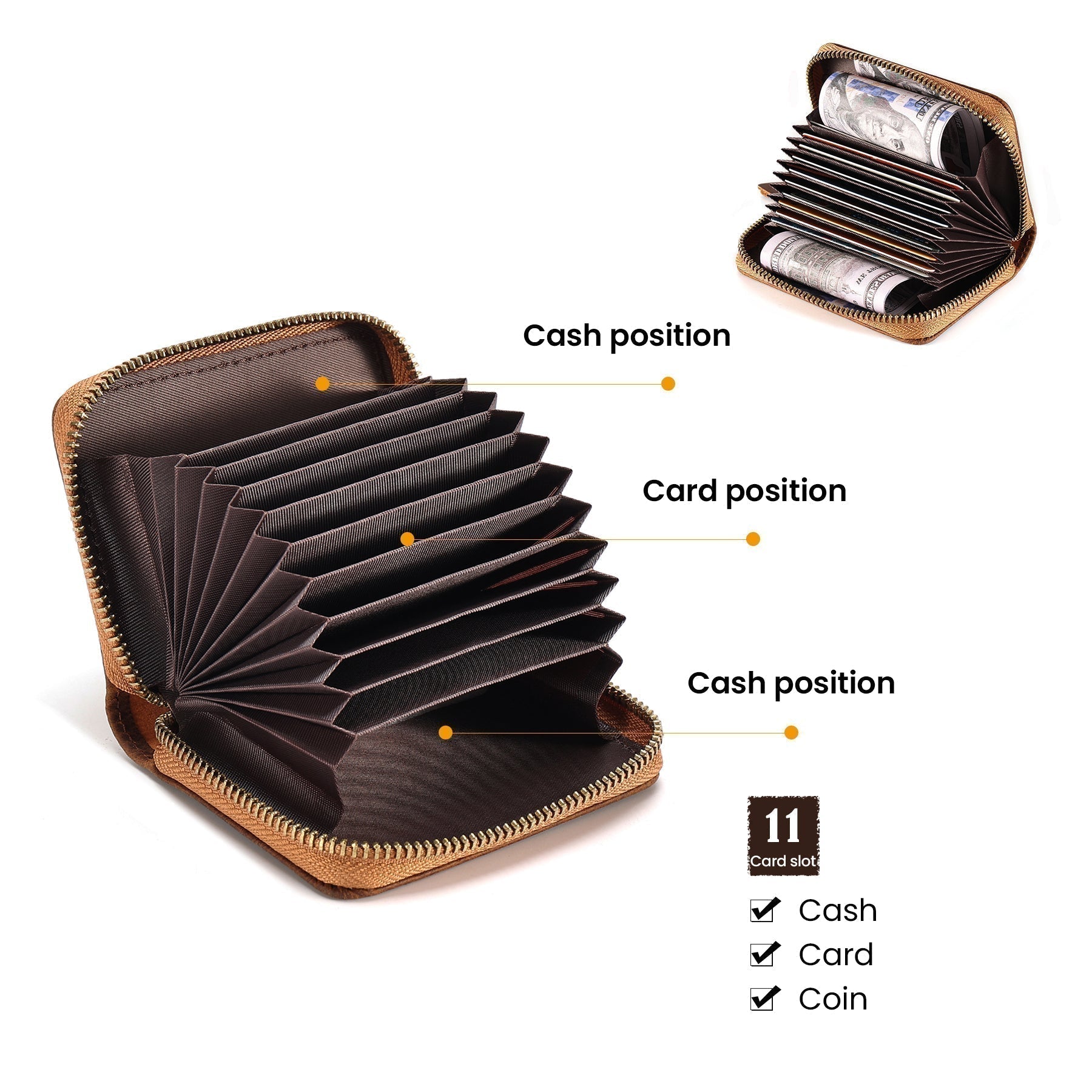 RFID Blocking Men's Leather Wallet - Slim Durable Credit Card Holder for Everyday Use & Travel Security