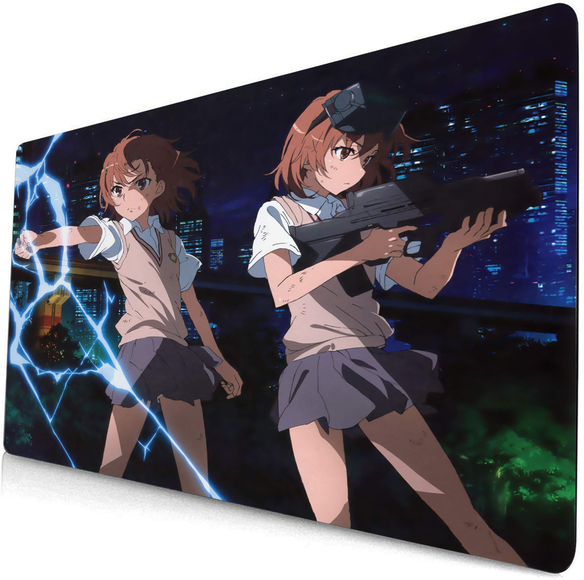 Certain Scientific Railgun Anime Mouse Pad - Large Gaming Desk Mat for Computer & Keyboard - Misaka Mikoto Themed Non-Slip Surface (22x12 Inches) - Perfect for Anime Fans, Gamers & Office Work
