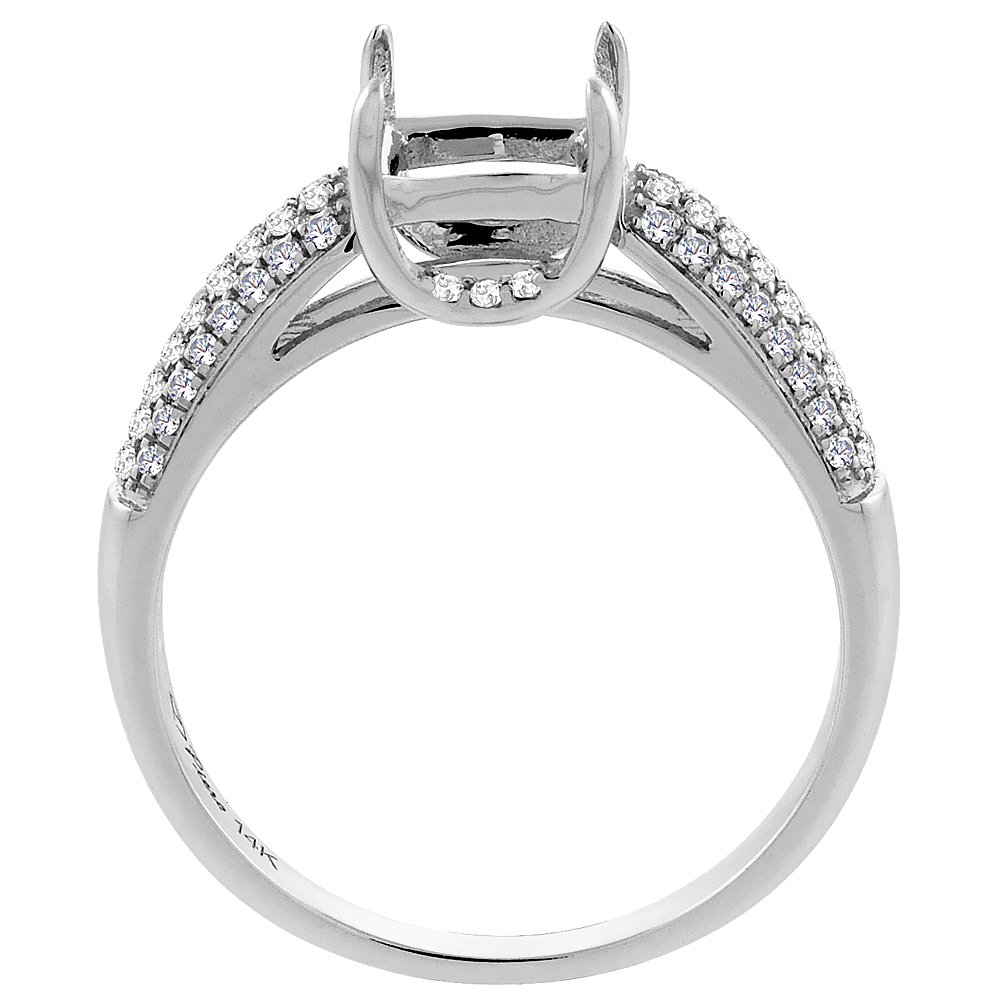 14K White Gold Natural London Blue Topaz & Diamond Engagement Ring - Square 6mm, Sizes 5-10 | Perfect for Proposals, Anniversaries & Special Occasions