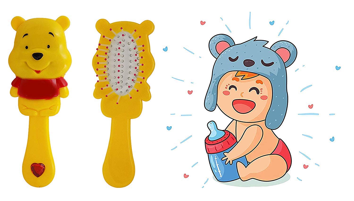 SIYAA Kids Hair Comb Brush for Boys & Girls - Perfect Birthday Party Return Gift (Yellow, Pack of 1) - Gentle Detangling for Daily Hair Care & Special Occasions