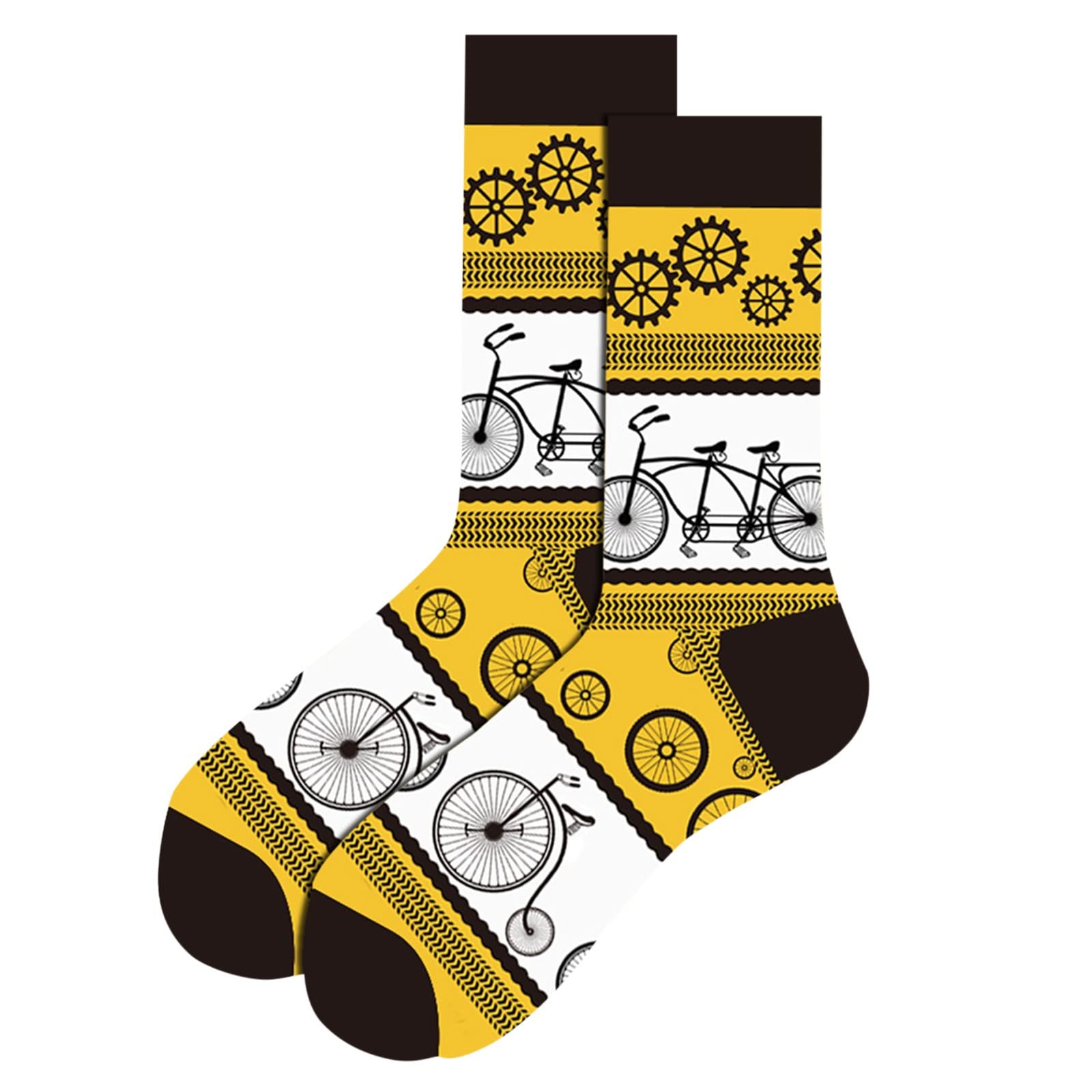 Men's Christmas Santa Claus & Snowflake Cotton Thermal Socks - Warm Winter & Fall Tube Socks for Cold Weather - Perfect for Holidays, Gifts & Cozy Indoor/Outdoor Wear