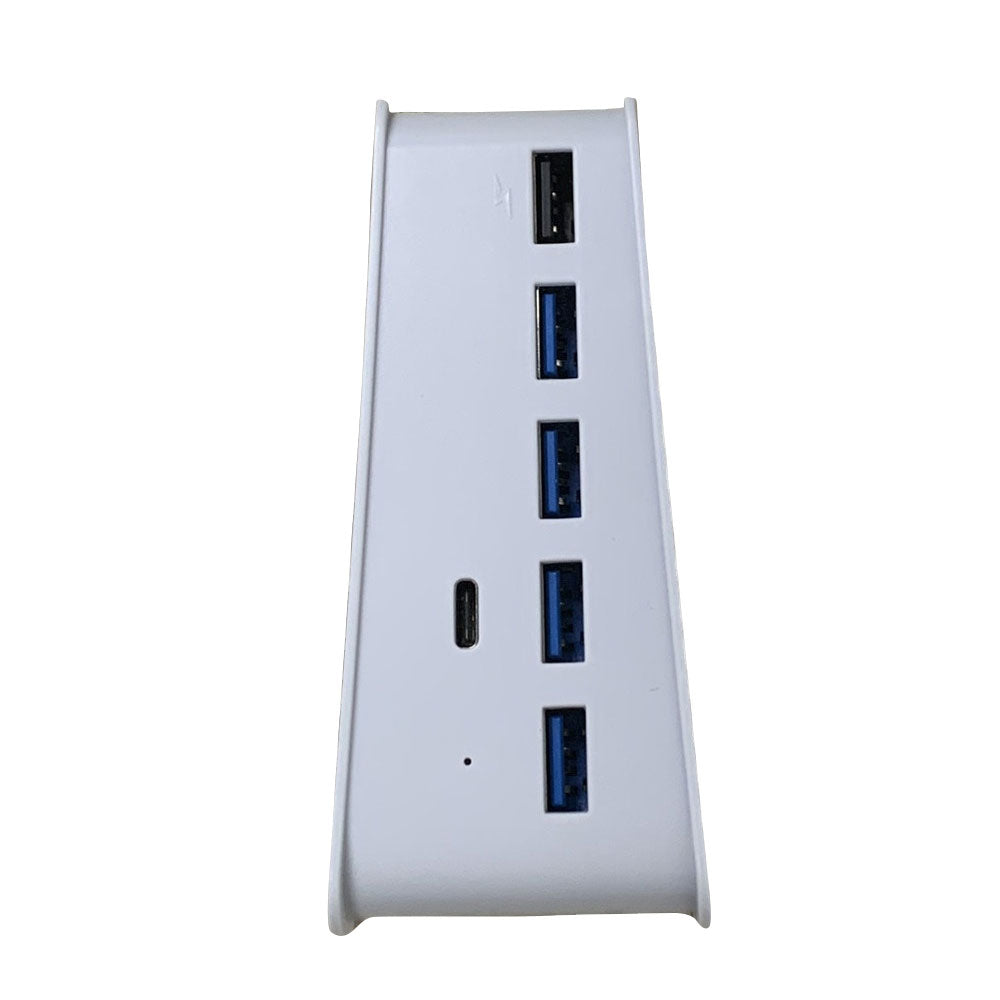 7-Port USB 3.0 Hub for PS5 & Gaming Consoles - High-Speed Data Transfer & Charging Station (White) - Perfect for Gaming Setup, Home Office & Multi-Device Connectivity