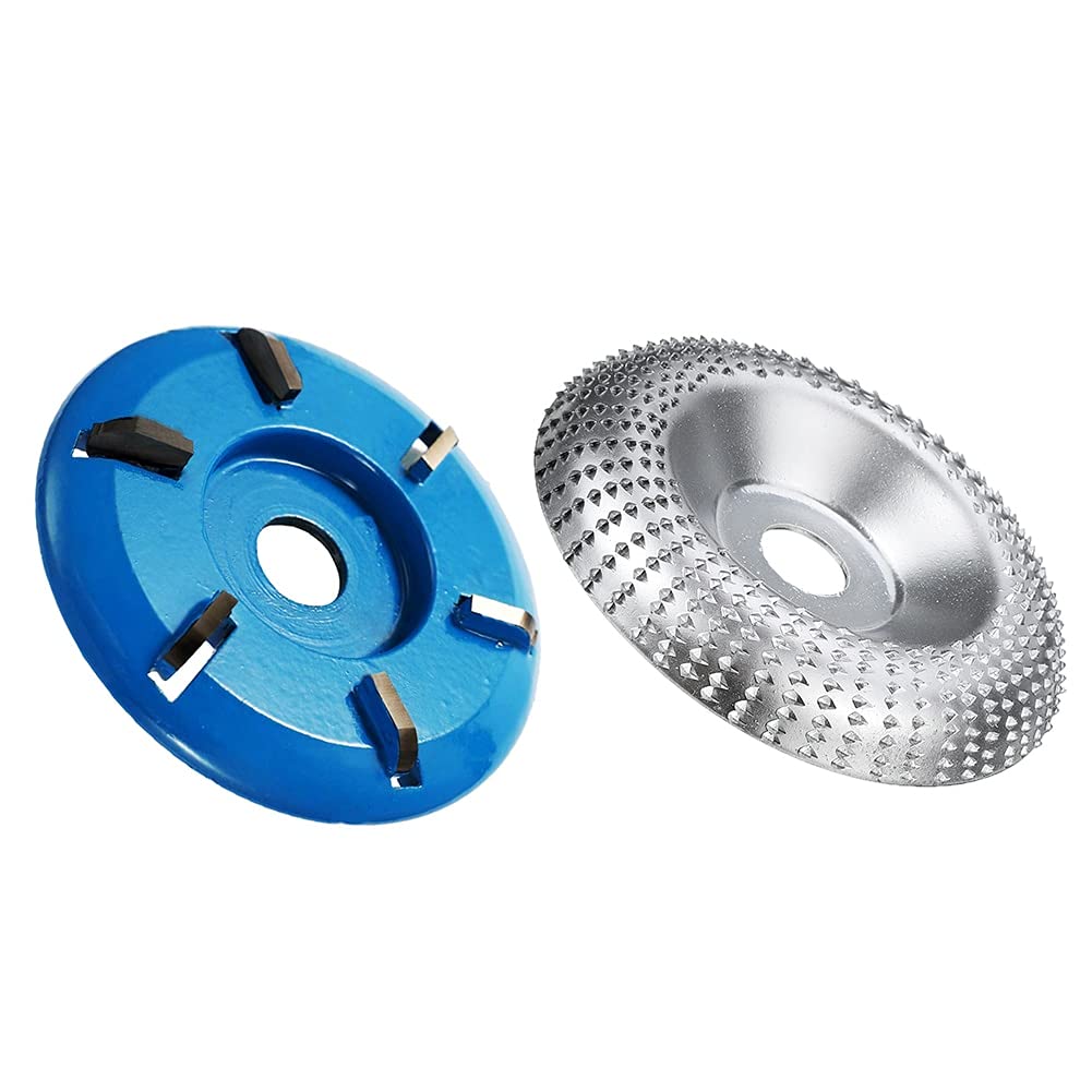 2PCS Wood Shaping Discs for Angle Grinder - 6 Teeth Rotary Abrasive Carving Discs for Woodworking, Sanding & Polishing - Perfect for DIY Projects, Furniture Making & Crafting