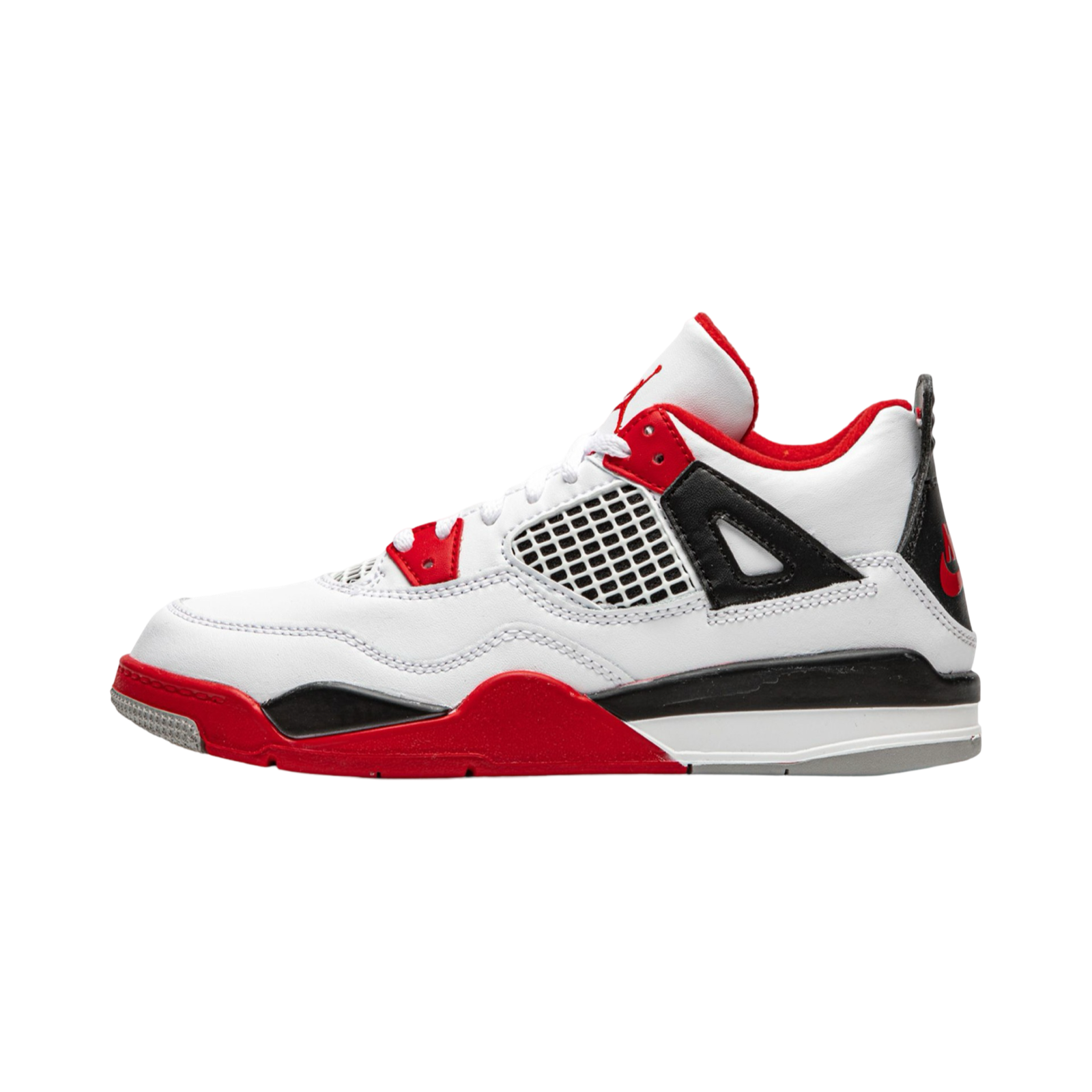Air Jordan 4 Retro Fire Red (2020) PS Kids' Basketball Shoes - White/Black/Tech Grey/Fire Red Size 11C - Perfect for School, Sports & Casual Wear