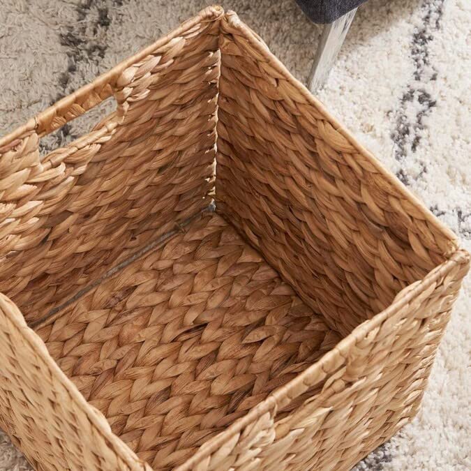 10.5x10.5 Inch Woven Wicker Storage Baskets - 4 Pack Cube Organizer Bins for Shelves, Closet, Nursery & Home Decor - Foldable Storage Solutions for Toys, Books & Blankets